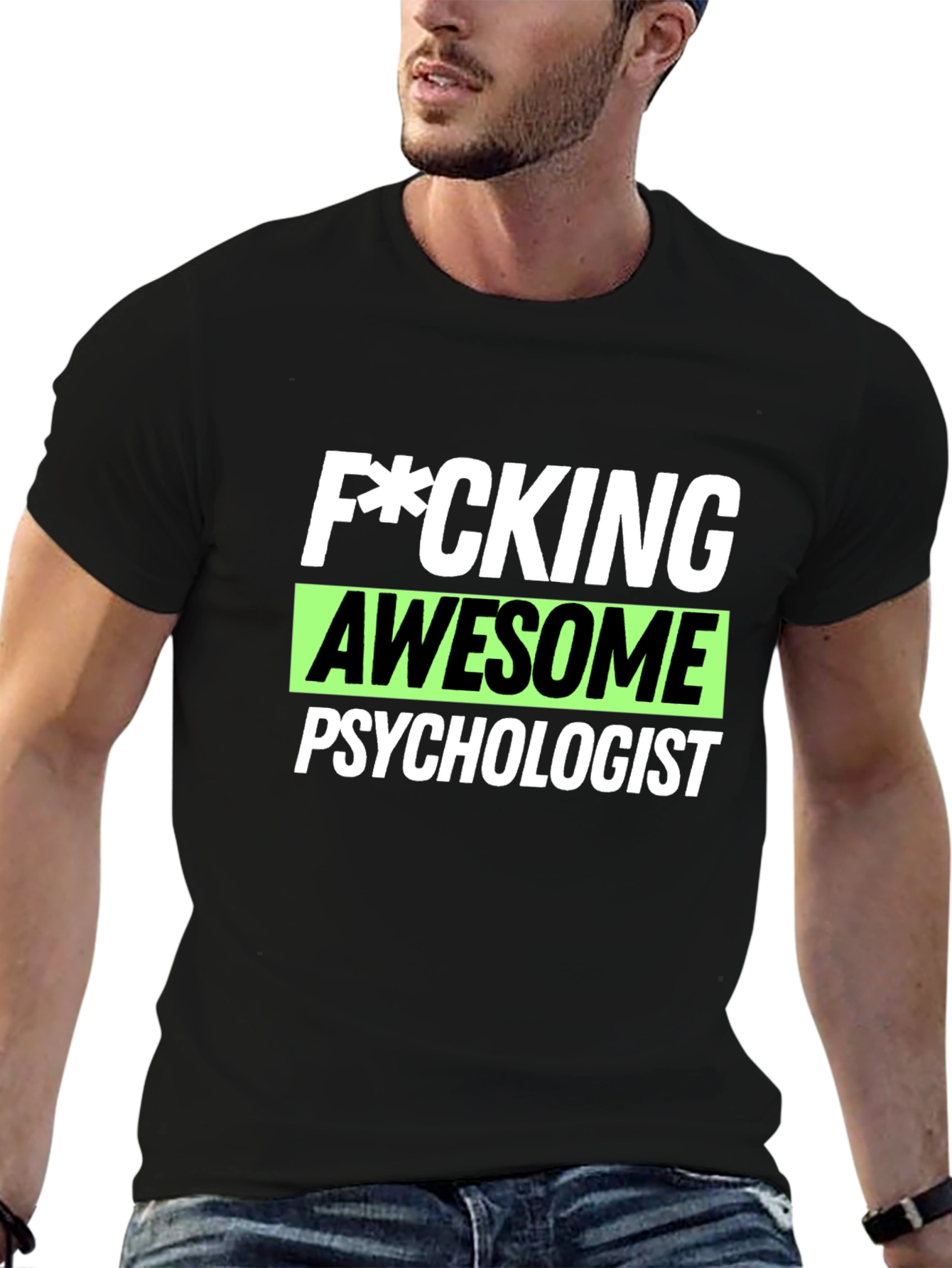 Black Awesome Psychologist T-Shirt - Novelty Gift view 6