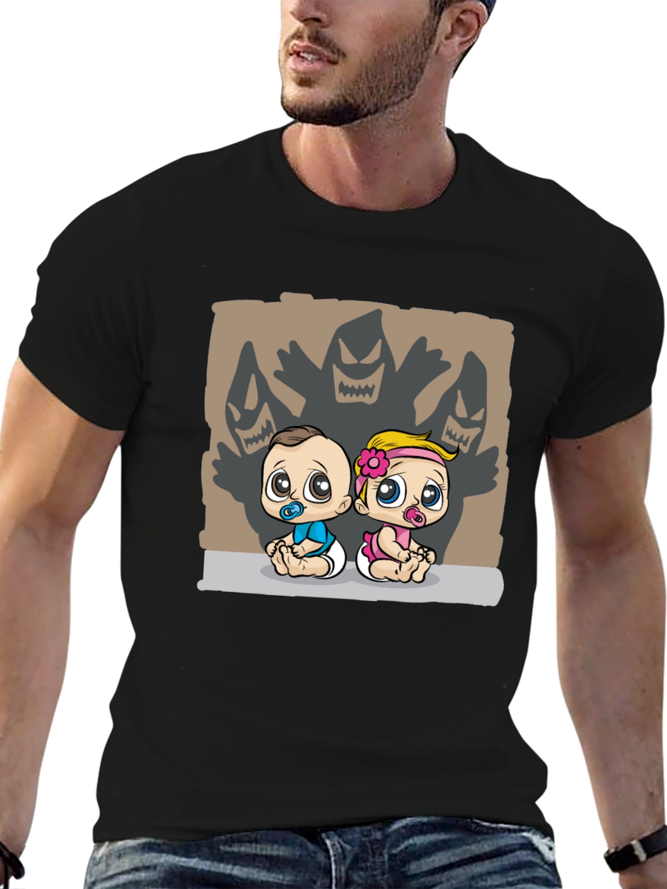 Black Baby Monster Shadow T-Shirt view 6