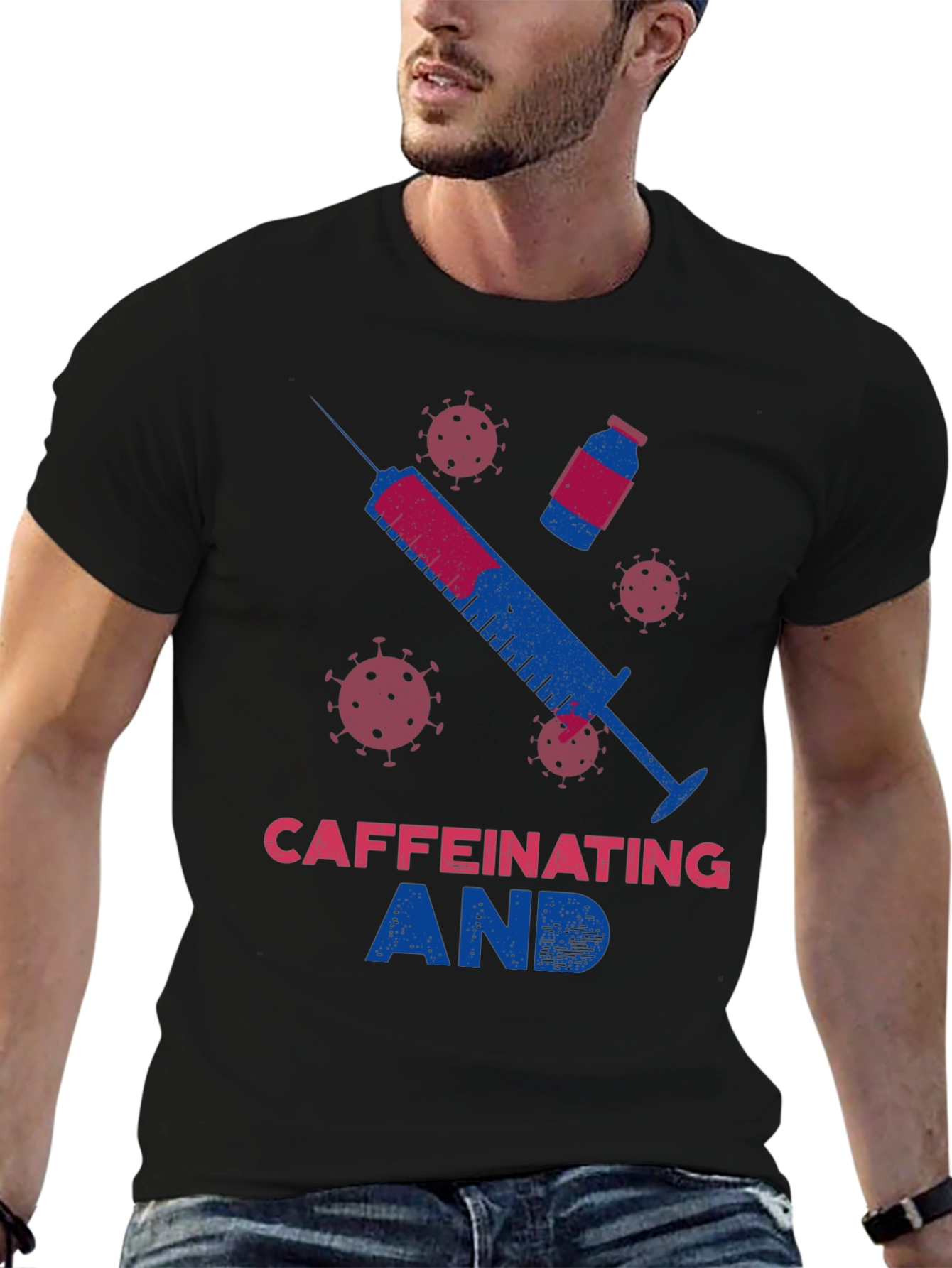 Black Caffeinating Graphic Tee view 6
