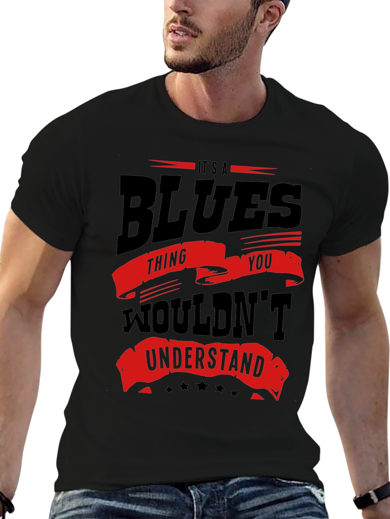 Black Blues Thing T-Shirt - Music Lover Tee view 6