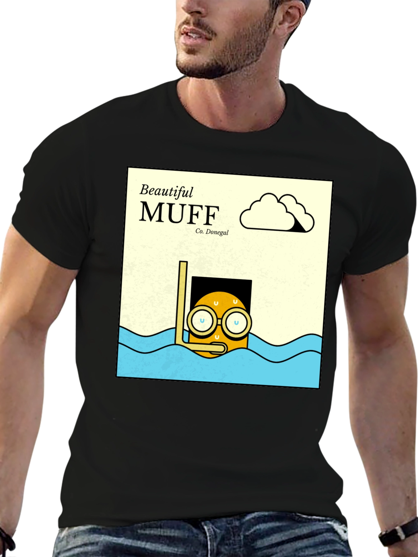 Black Beautiful Muff Diving T-Shirt view 6