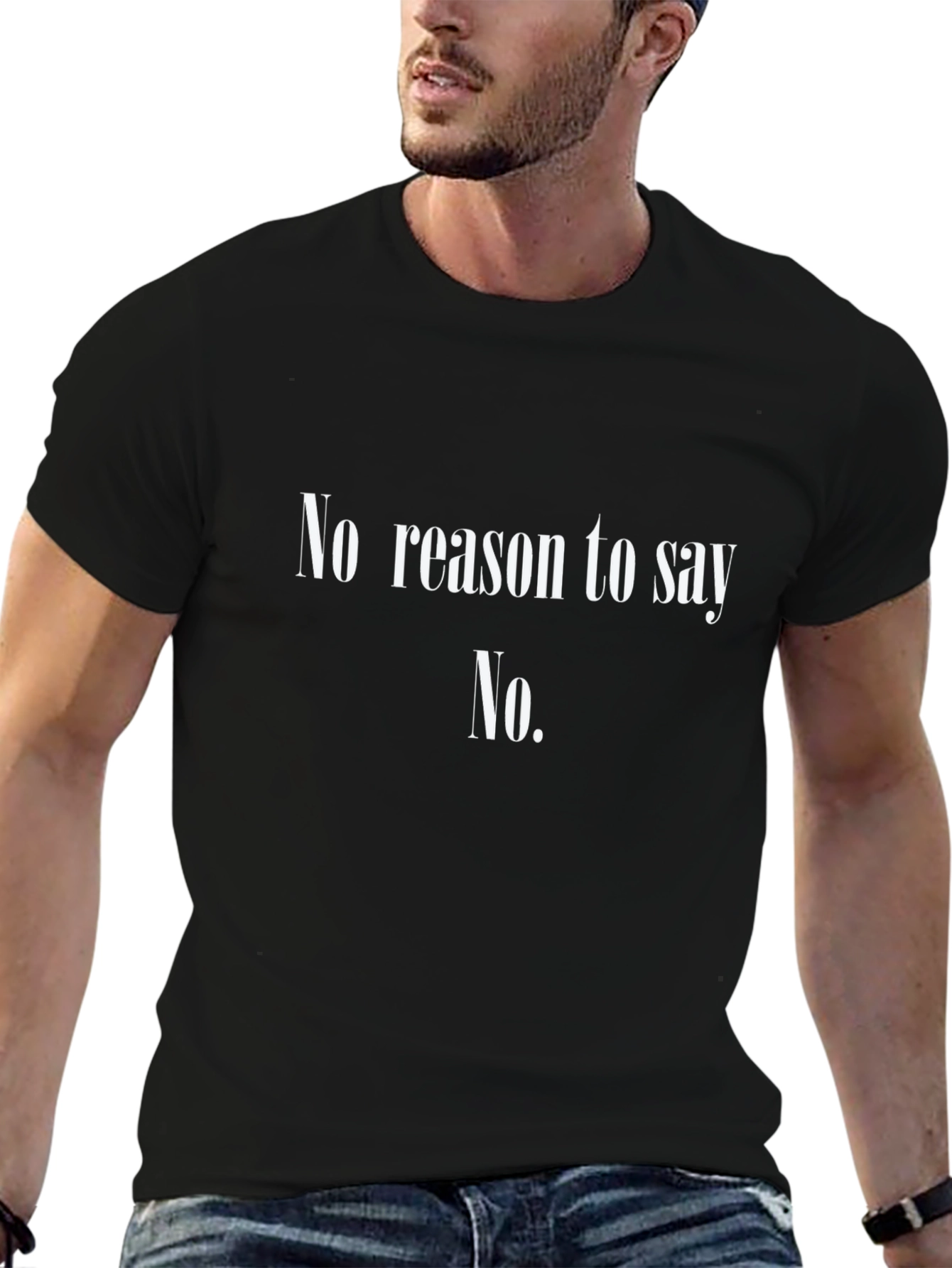 Black No Reason to Say No Black T-Shirt view 6
