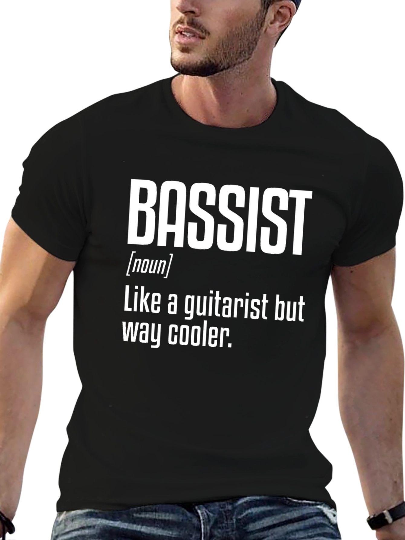 Black Bassist Definition Graphic T-Shirt view 6