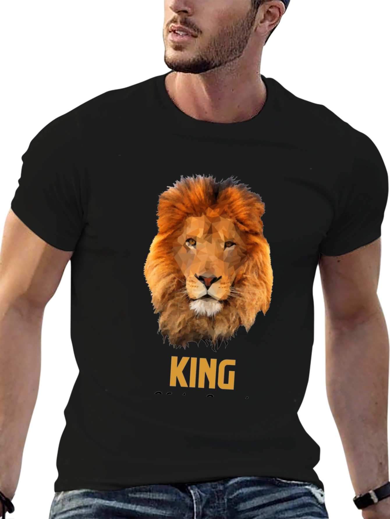 Black Lion King Graphic T-Shirt - Premium Cotton Tee view 6