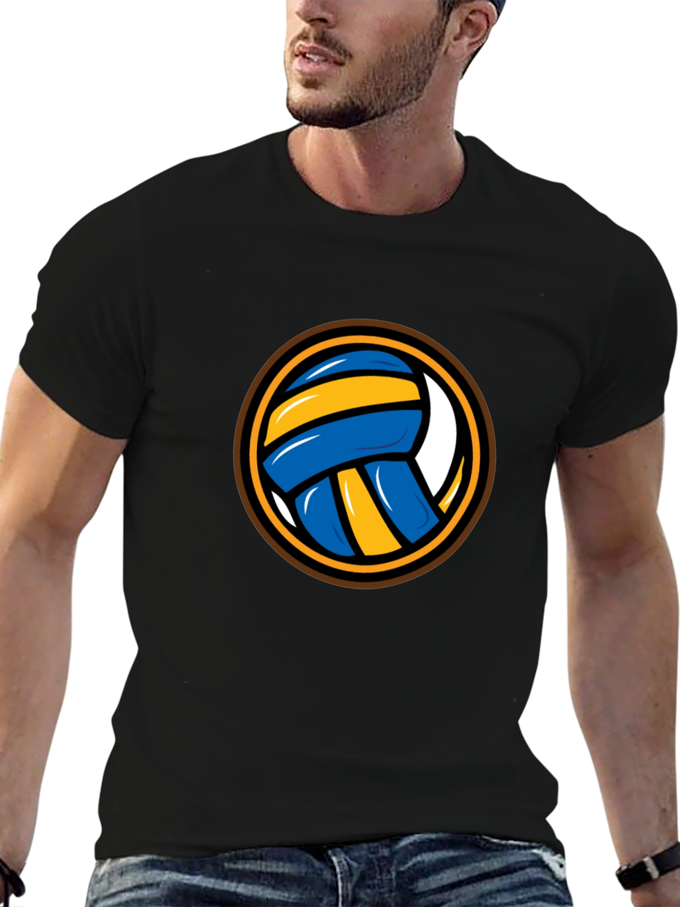 Volleyball Graphic Tee - Sporty Black T-Shirt - 6