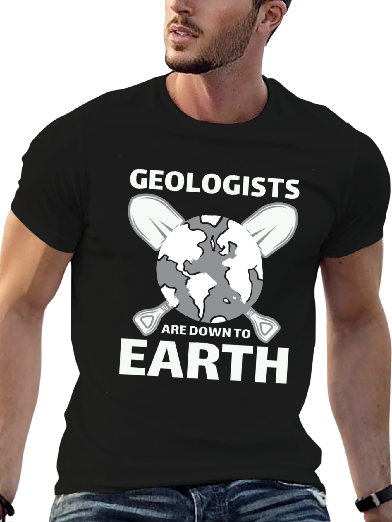 Black Geologist Down to Earth Graphic T-Shirt view 6