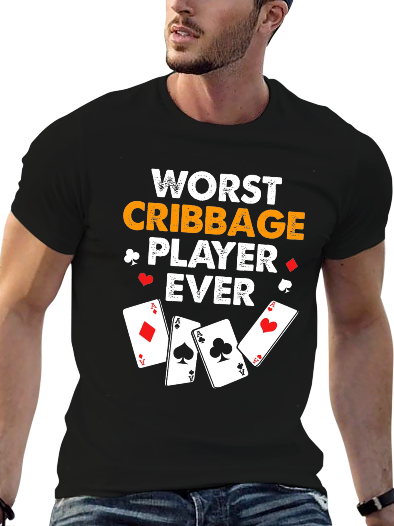 Black Worst Cribbage Player Ever T-Shirt view 6