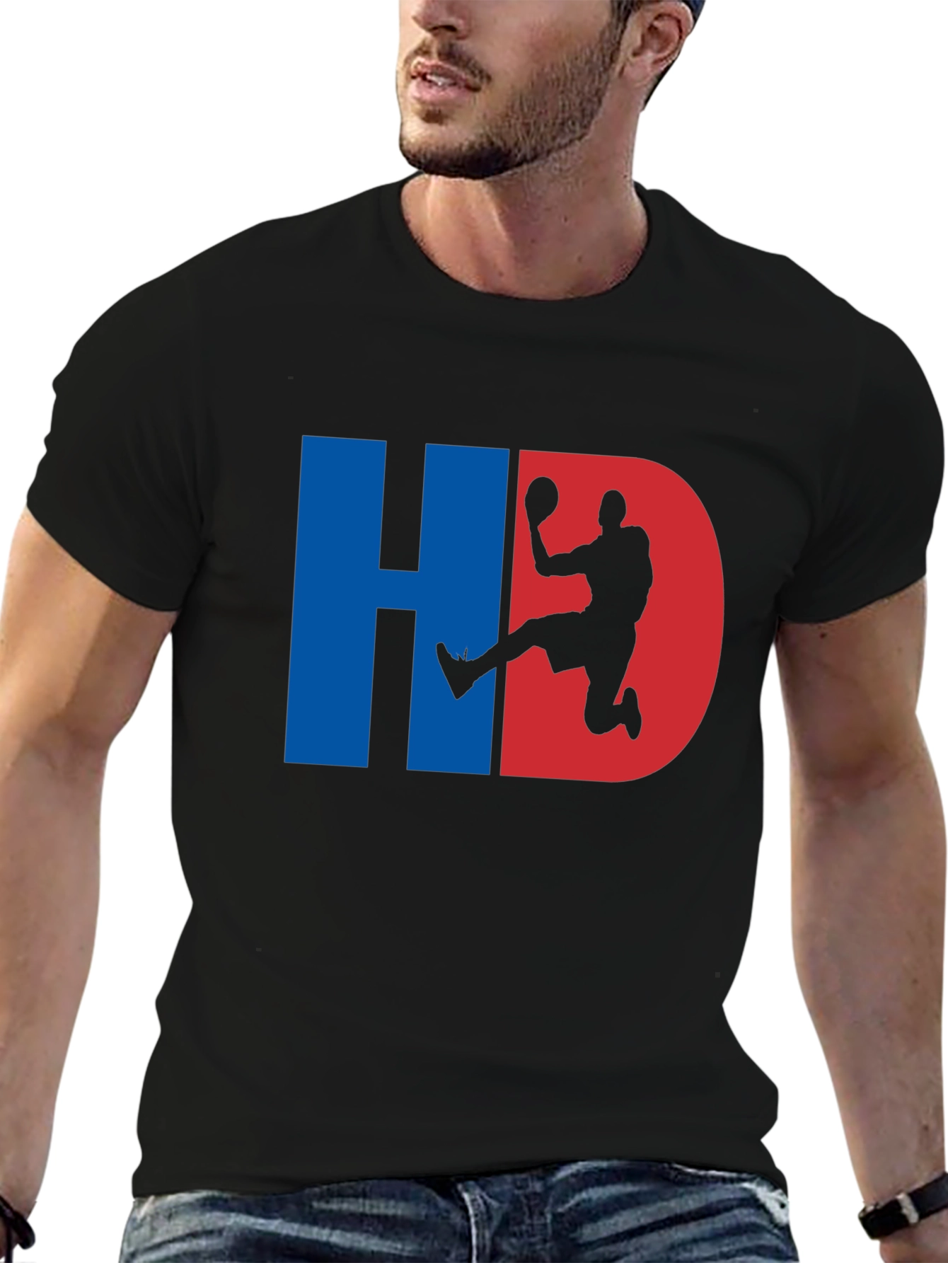 Black HD Basketball Graphic Tee - Black view 6