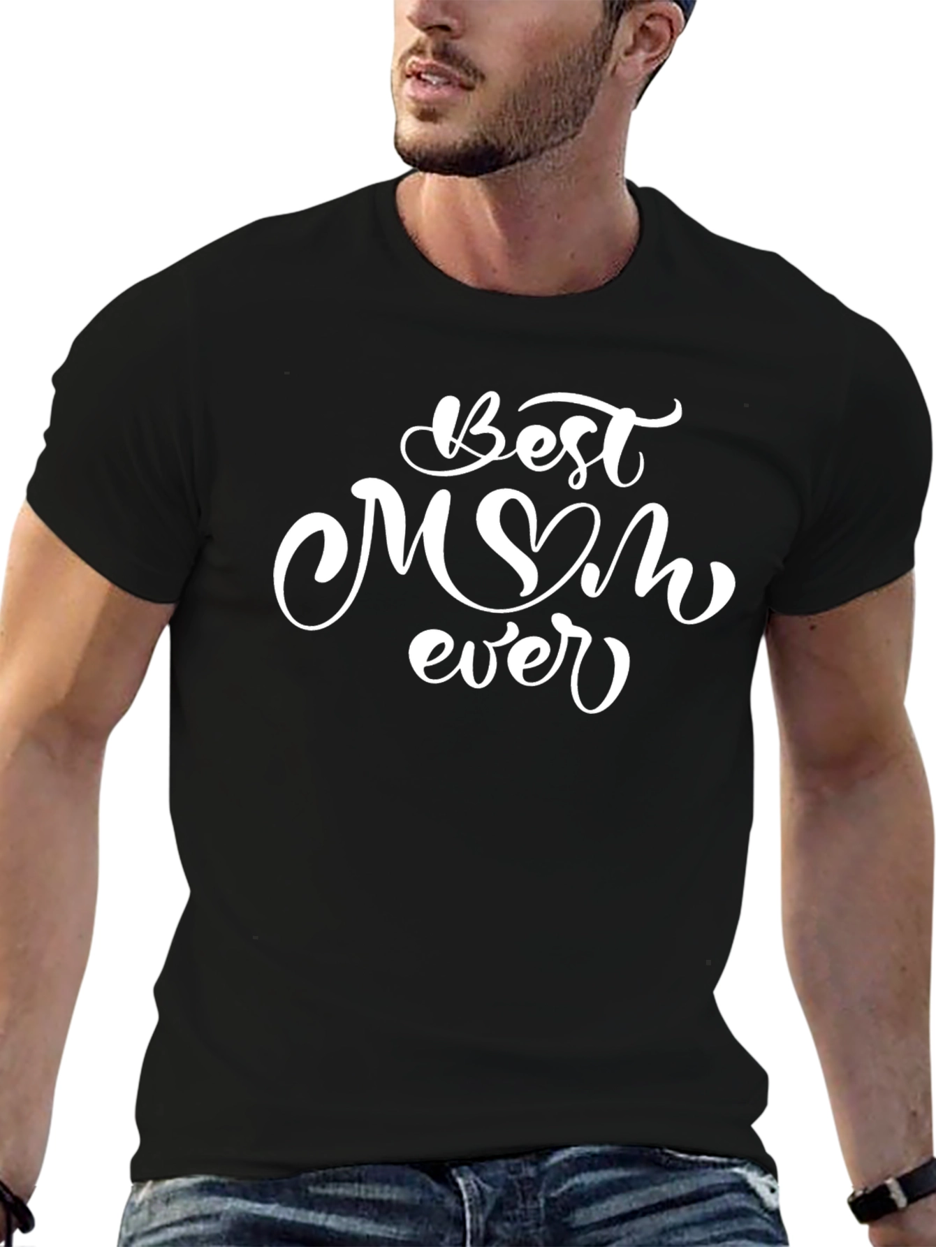 Black Best Mom Ever T-Shirt - Black, Graphic Tee view 6