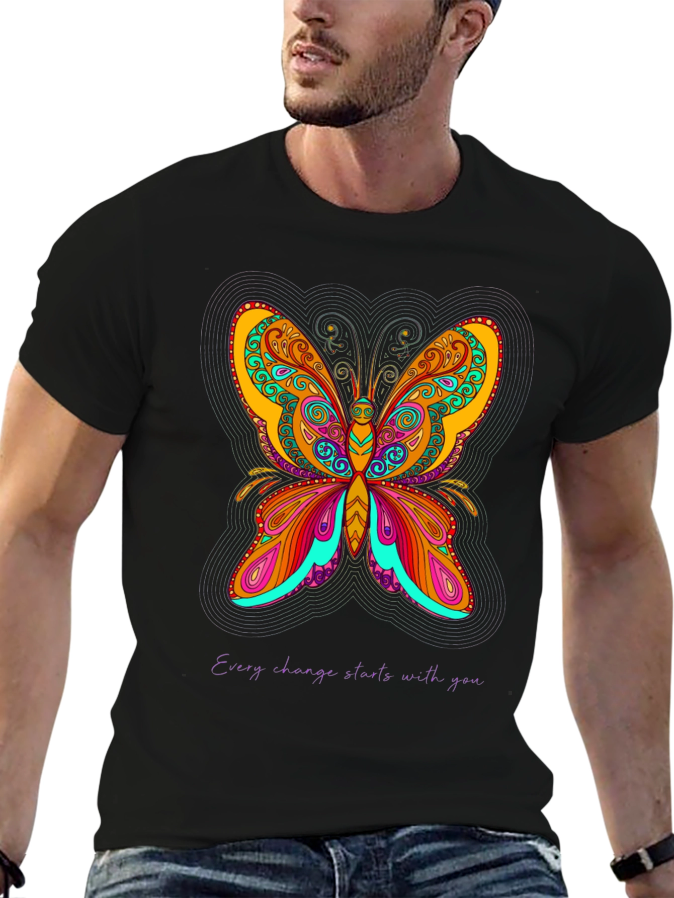 Black Butterfly Change T-Shirt view 6