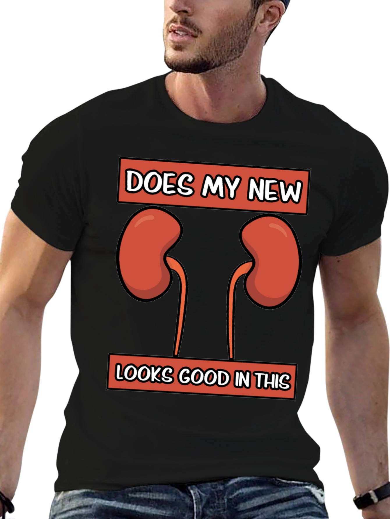 Black Kidney Graphic Novelty T-Shirt view 6