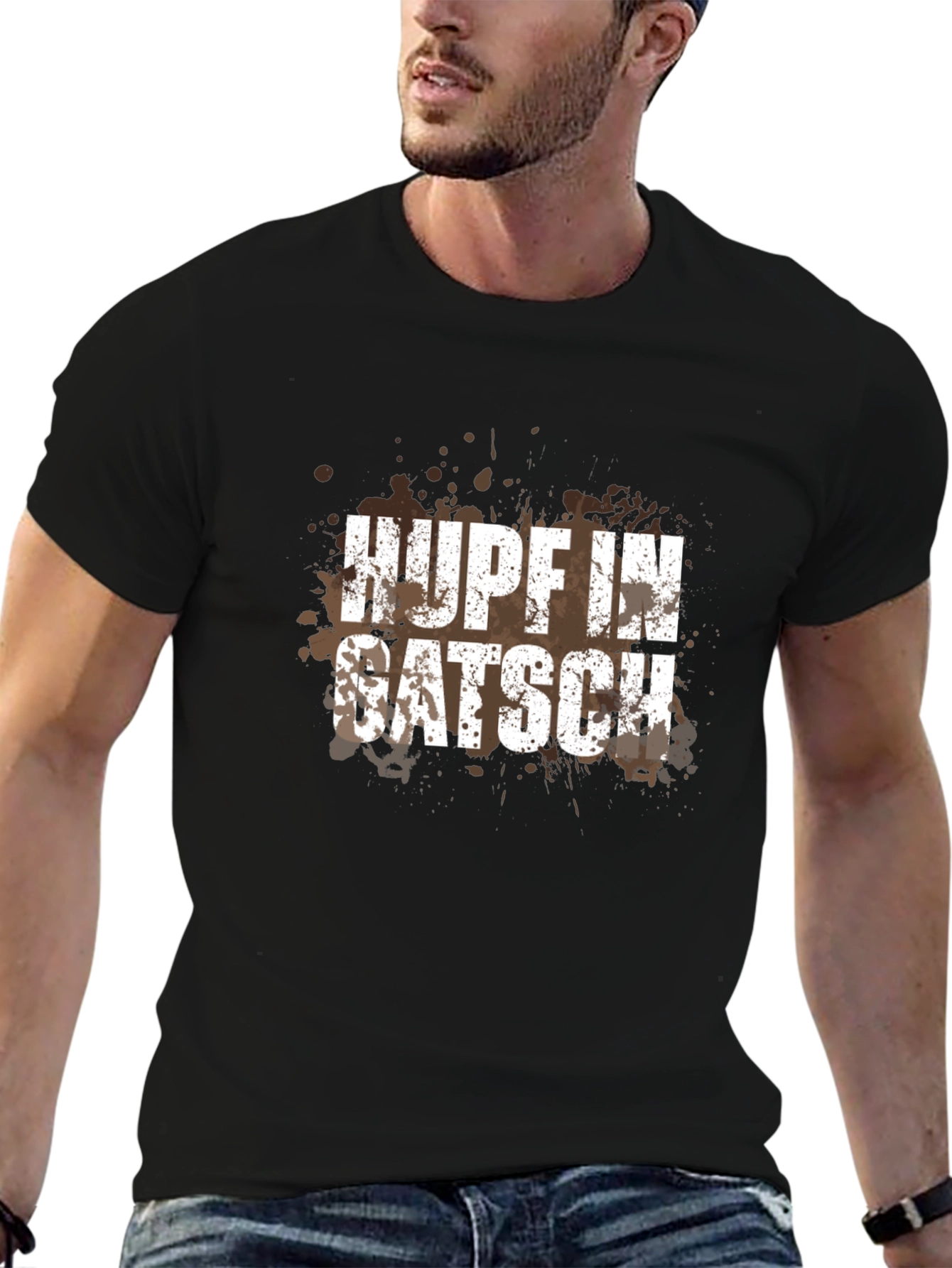 Hupf In Gatsch Men's Black Graphic T-Shirt - 6
