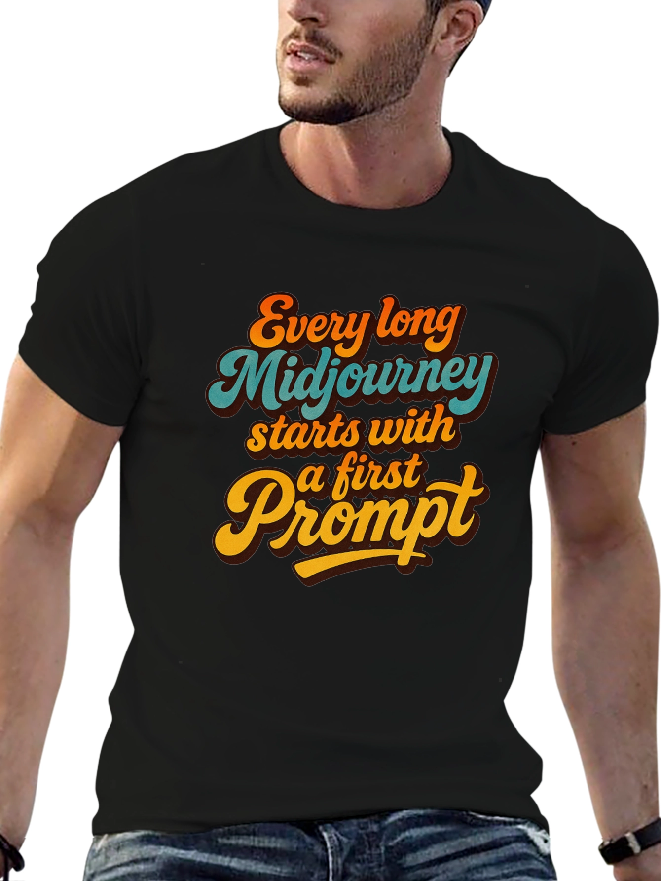Midjourney Prompt Graphic Tee - Every Long Journey - 6