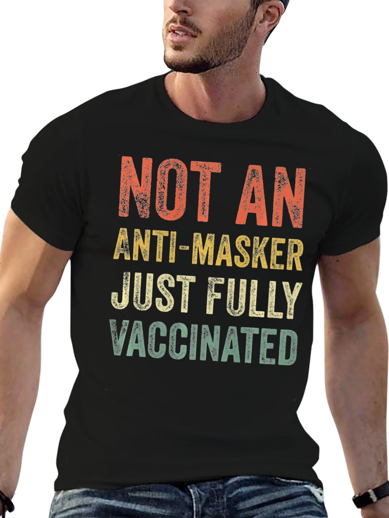 Black Fully Vaccinated T-Shirt - Anti Masker Alternative view 6