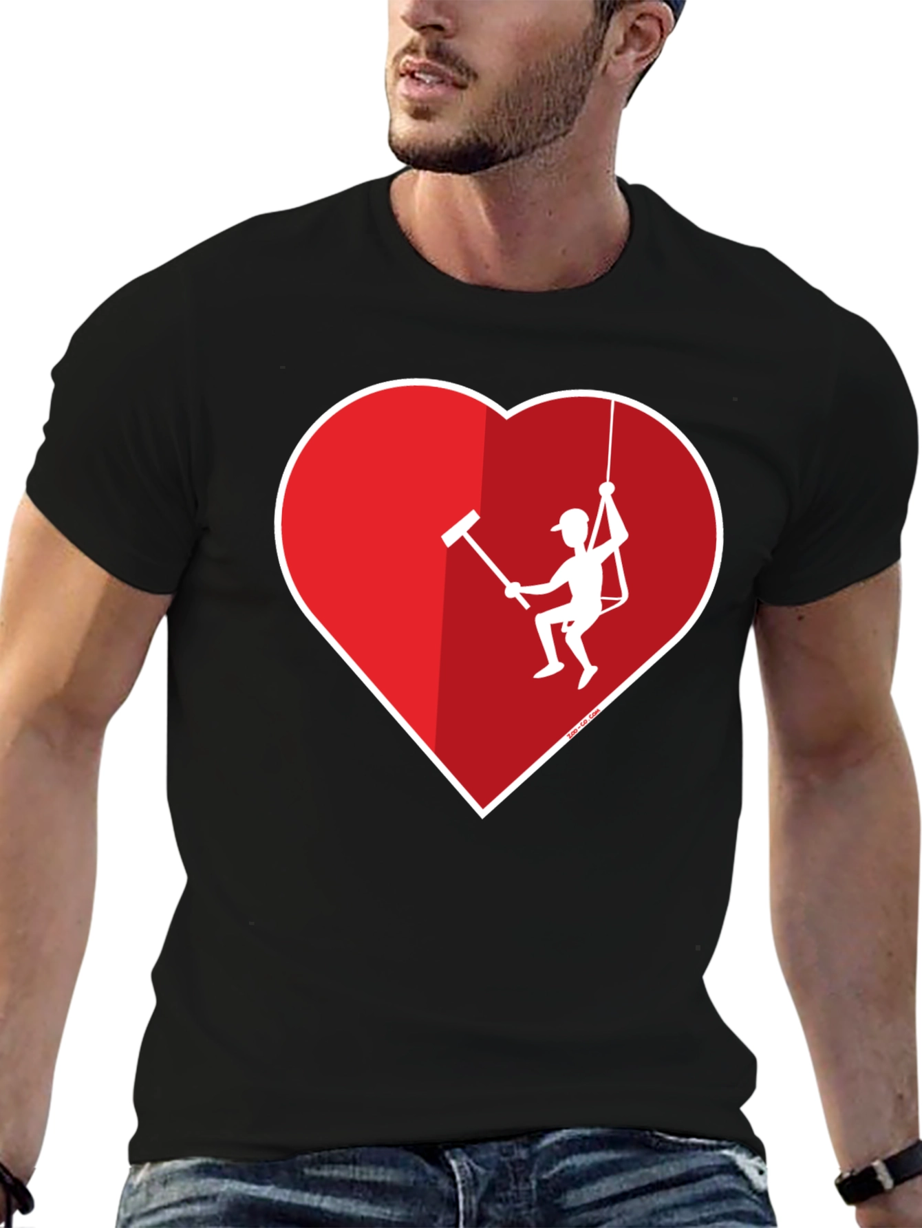 Black Heart Window Washer Graphic Tee view 6