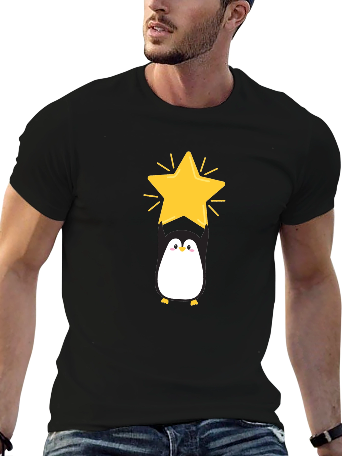 Black Penguin Star Black T-Shirt view 6