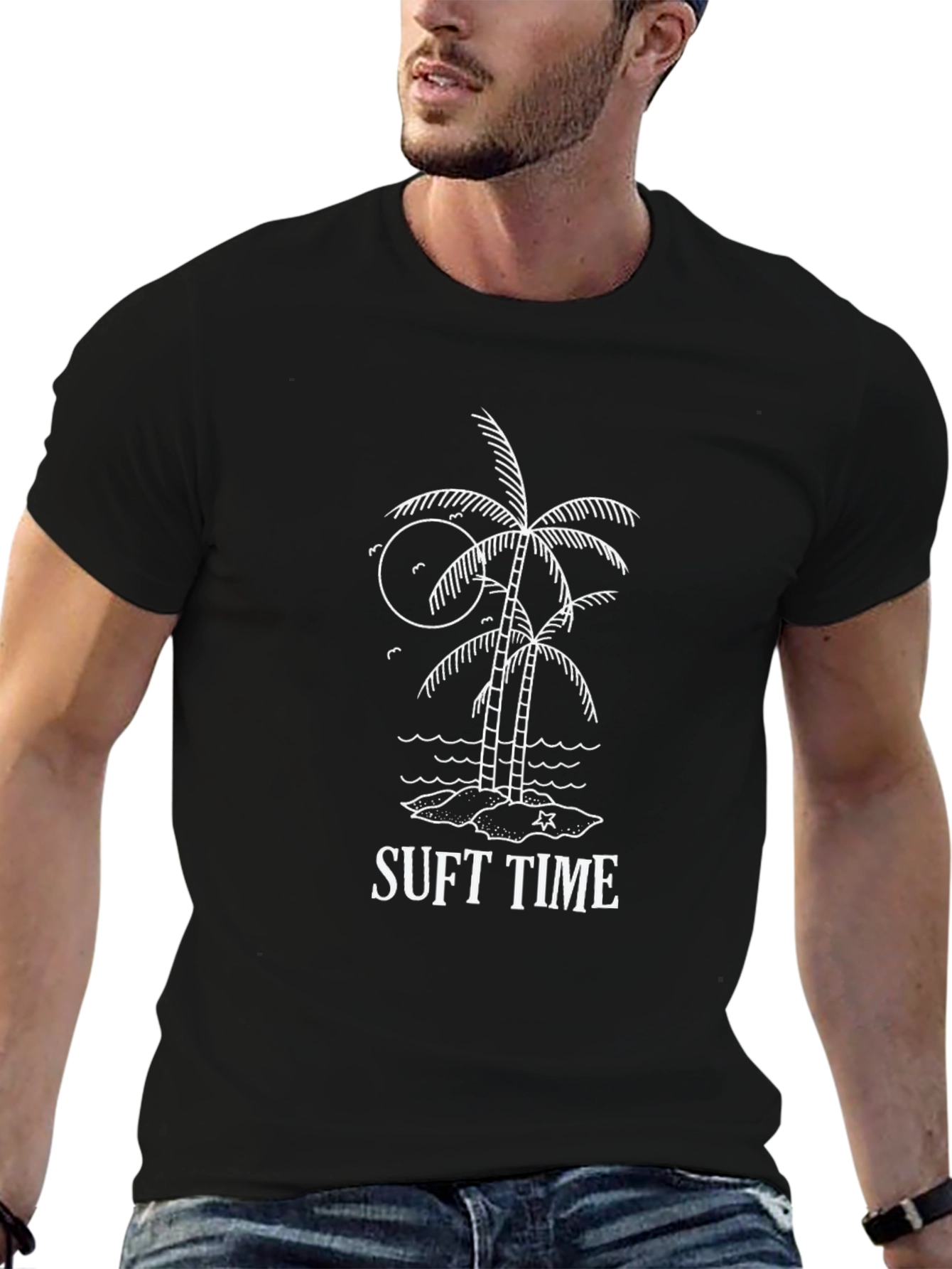 Black Soft Time Palm Tee view 6