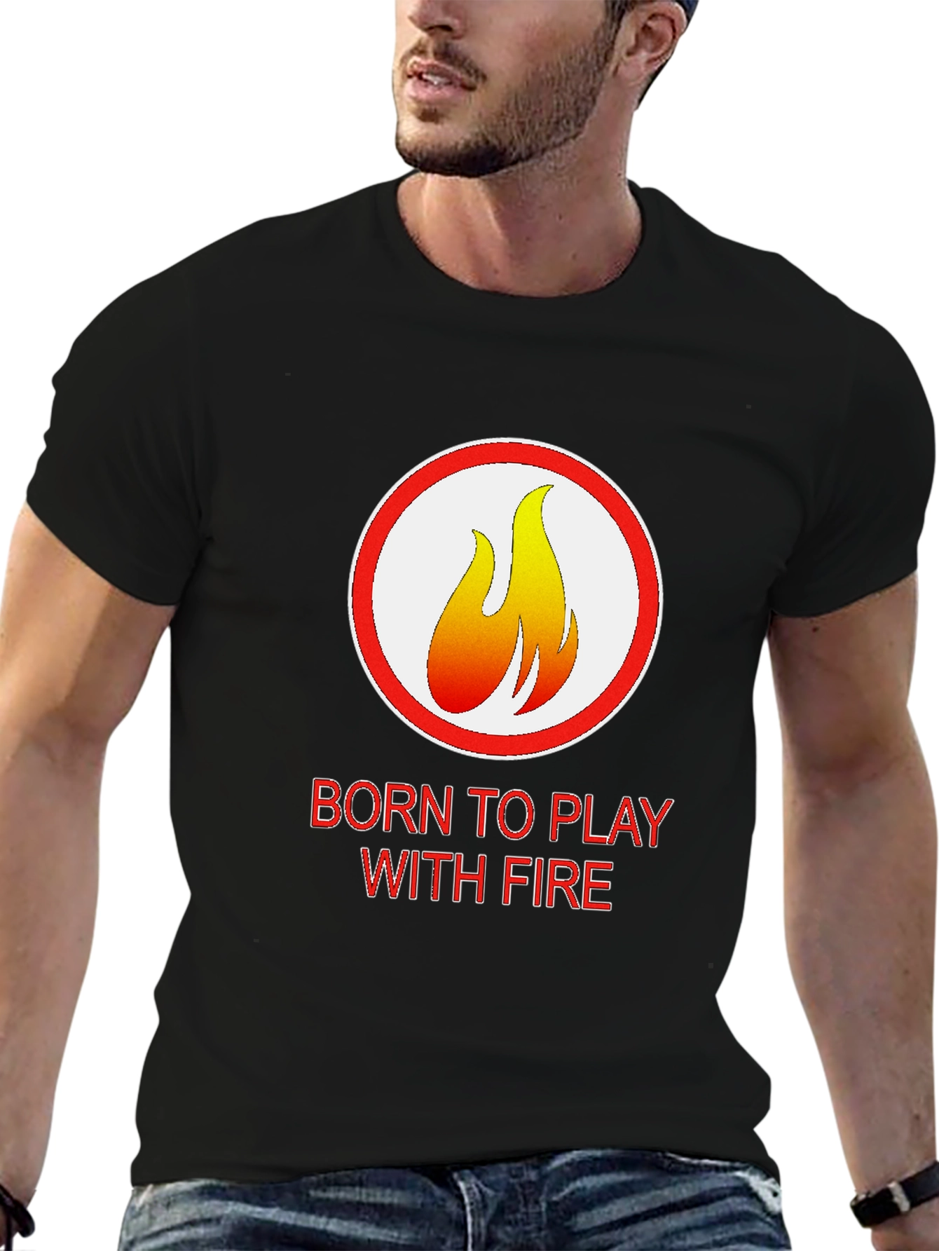 Black Born to Play With Fire Graphic Tee view 6