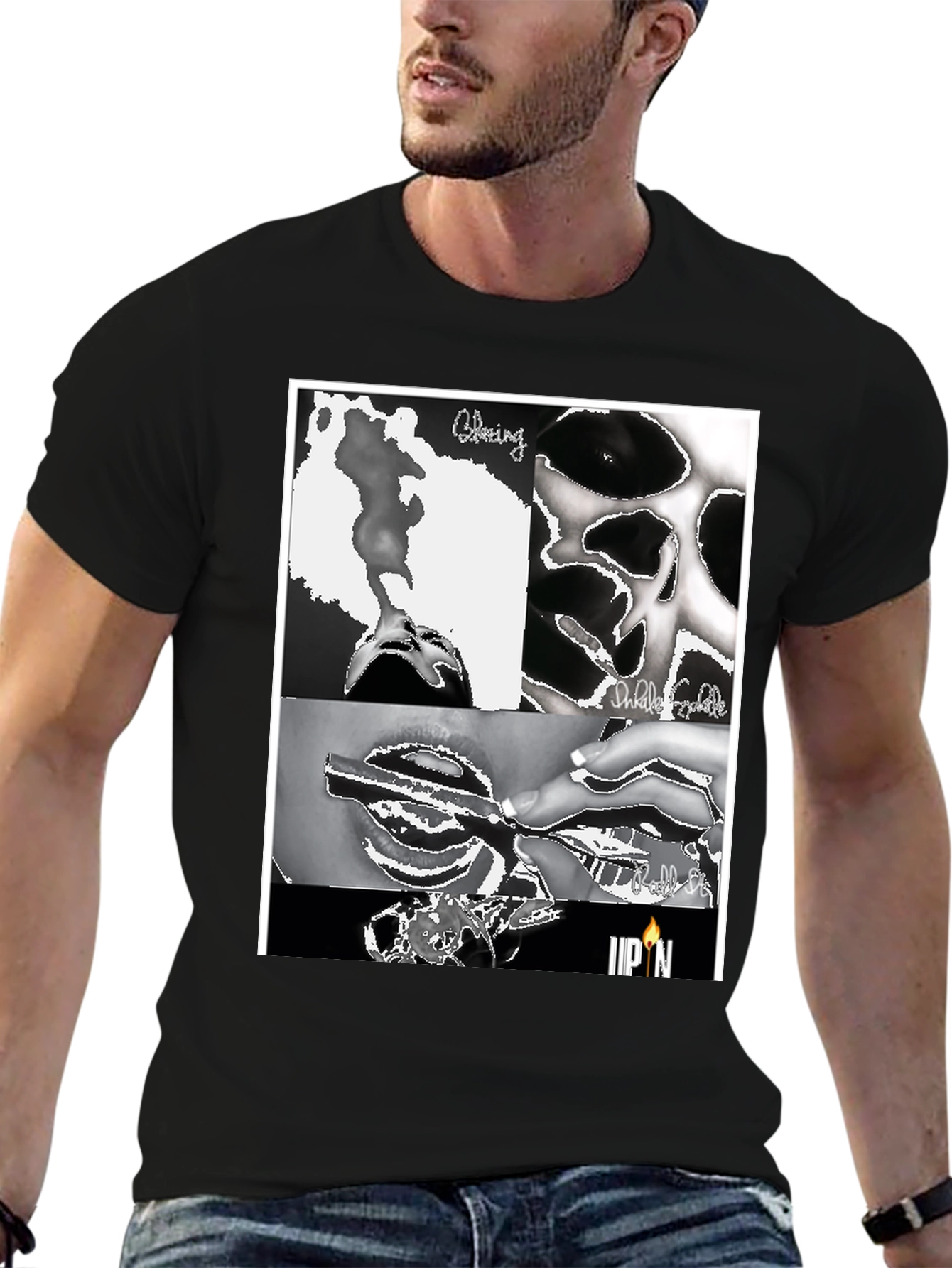 Black Blazing Graphic Tee - Street Style view 6