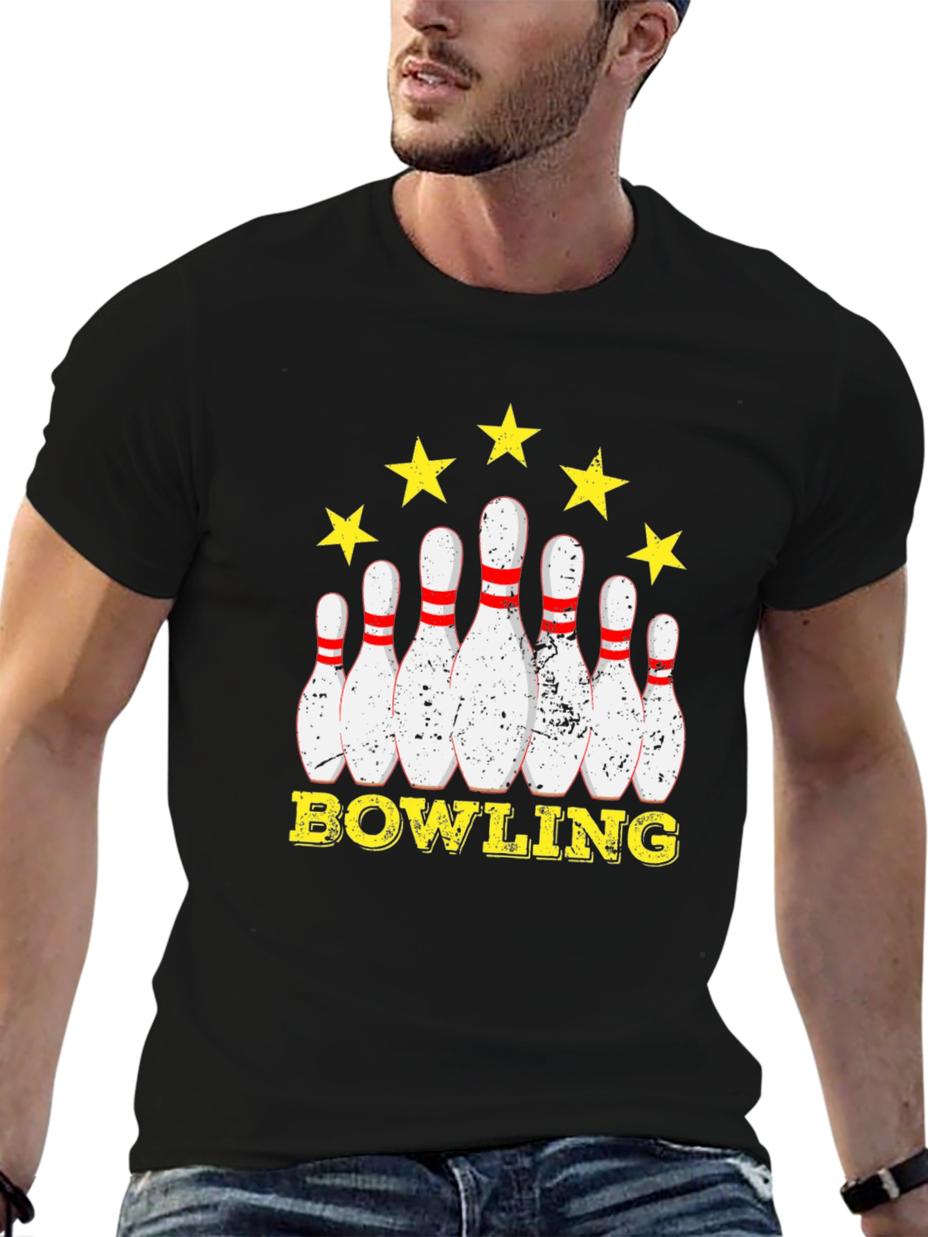 Black Bowling Star Graphic T-Shirt view 6