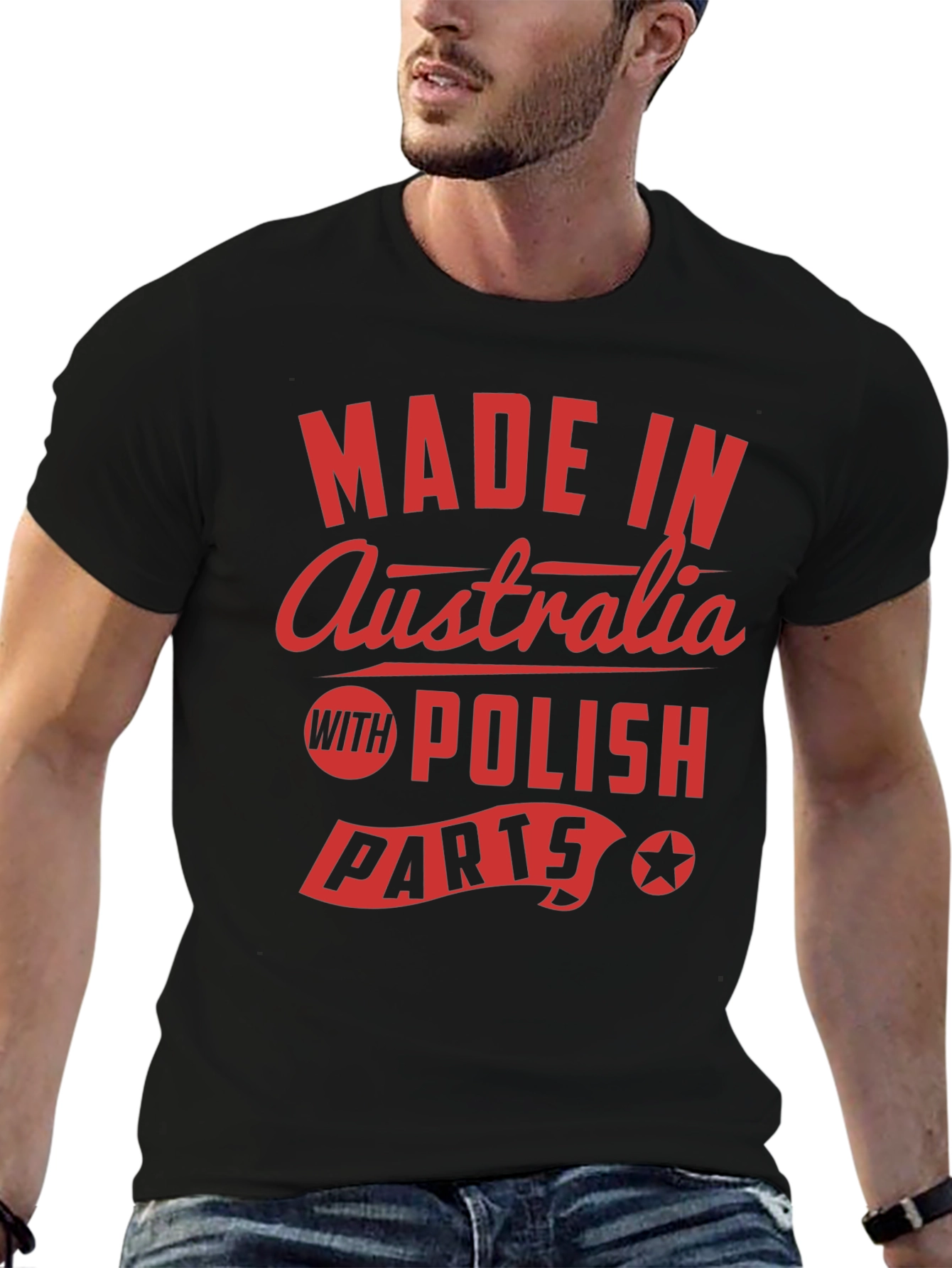 Black Made in Australia with Polish Parts T-Shirt view 6