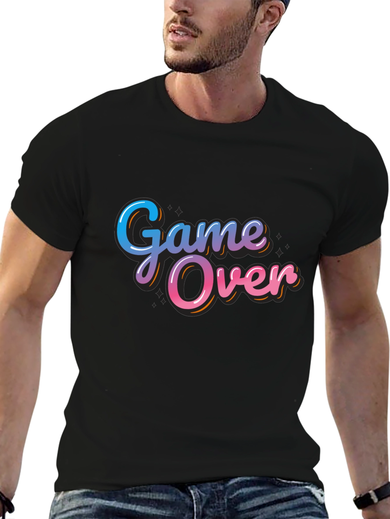 Black Game Over T-Shirt - Stylish Graphic Tee view 6