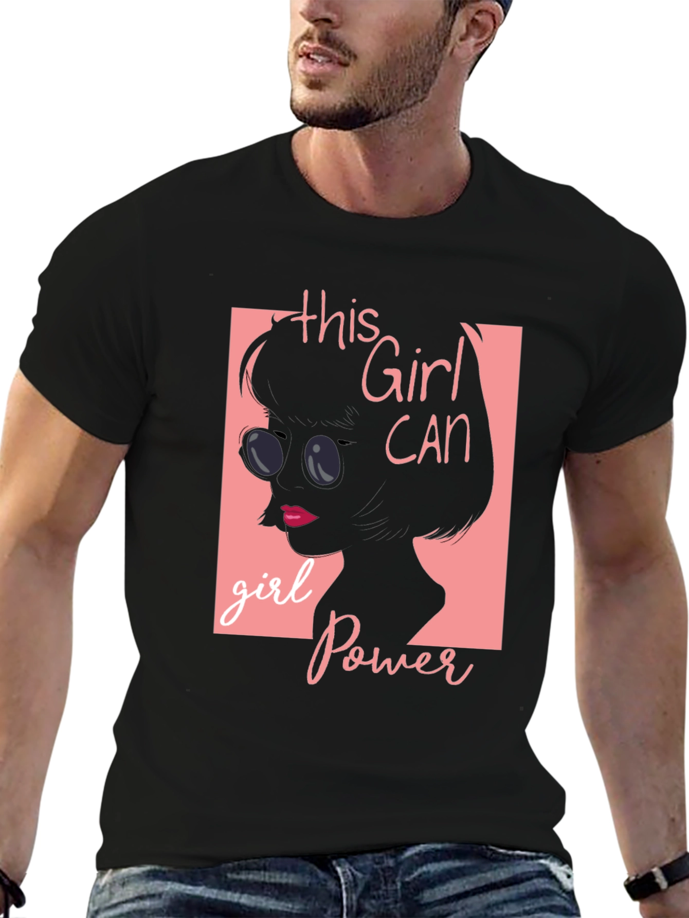 Black Girl Power Graphic Tee - This Girl Can T-Shirt view 6
