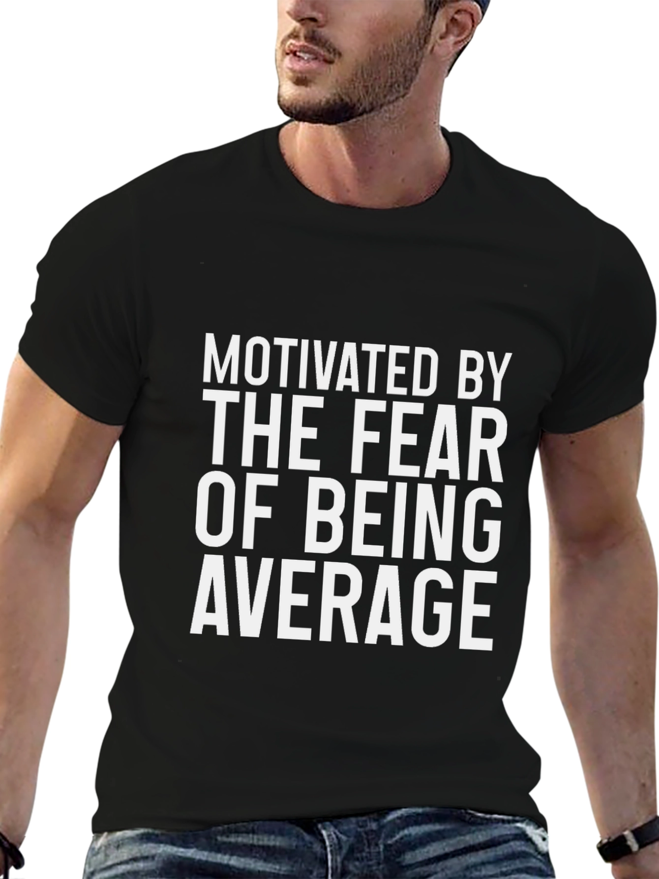 Black Motivated By Fear T-Shirt - Black Graphic Tee view 6