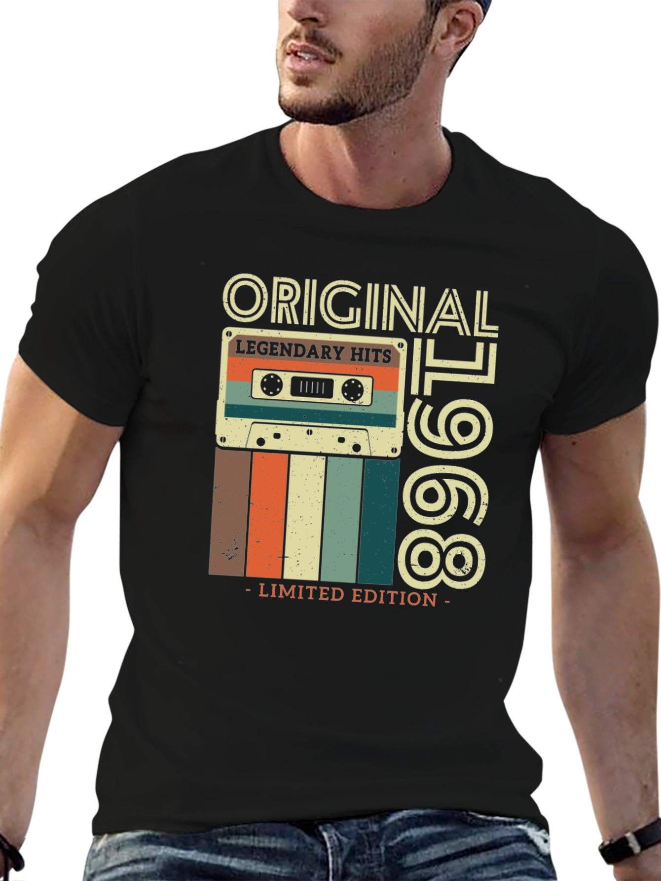Black Original 1968 Legendary Hits Cassette T-Shirt view 6