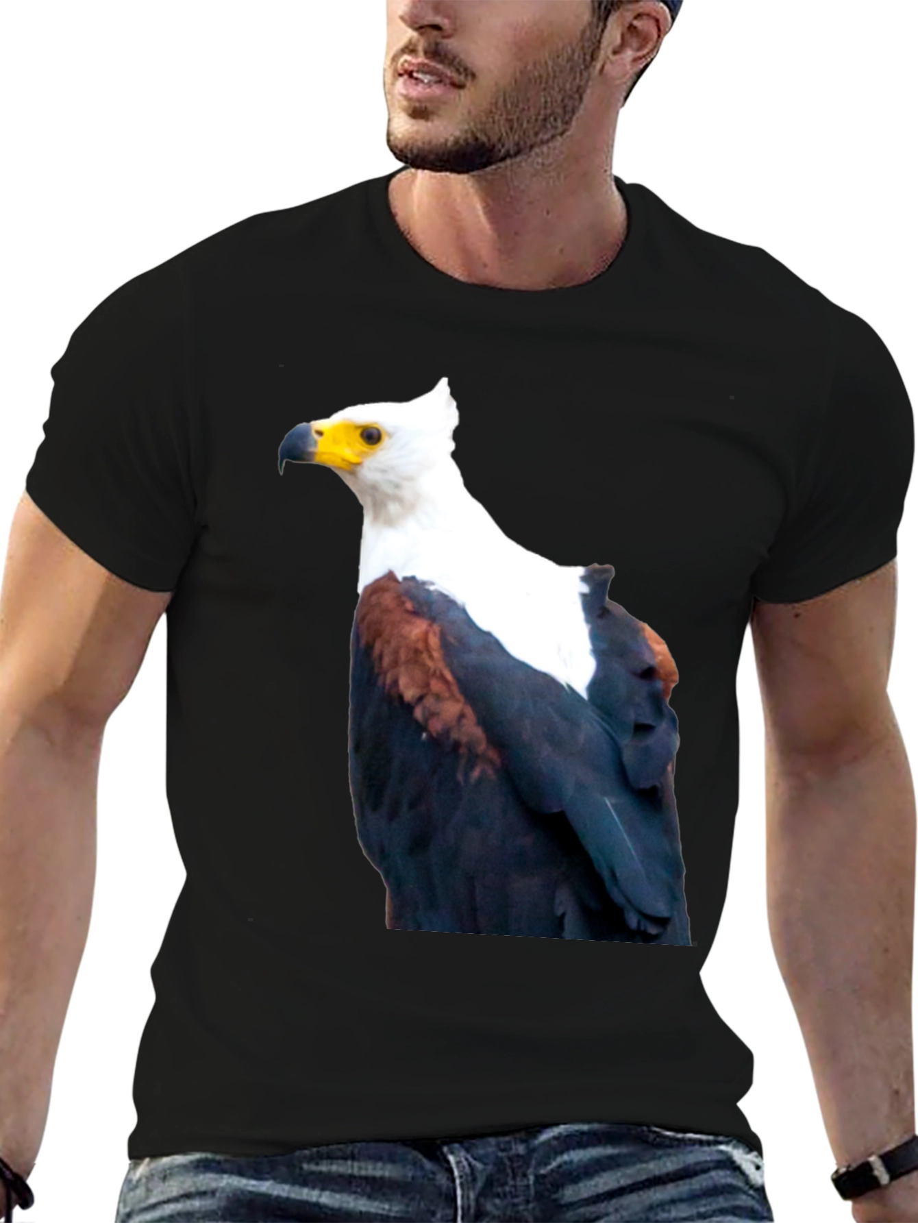 Black Eagle Graphic Tee - Cool Bird Print view 6
