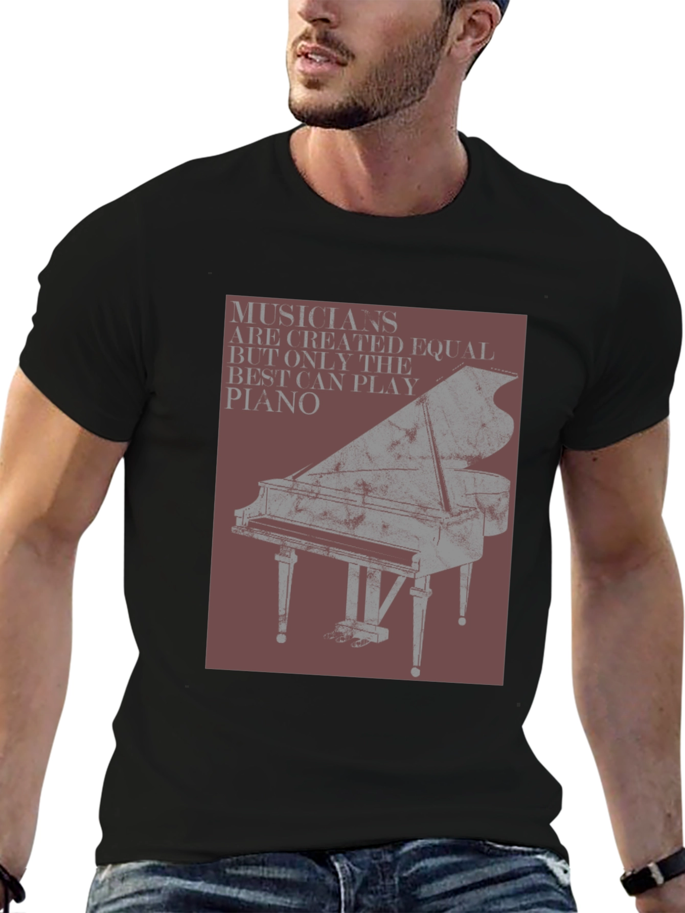 Black Musician Piano Graphic Tee - Unisex view 6