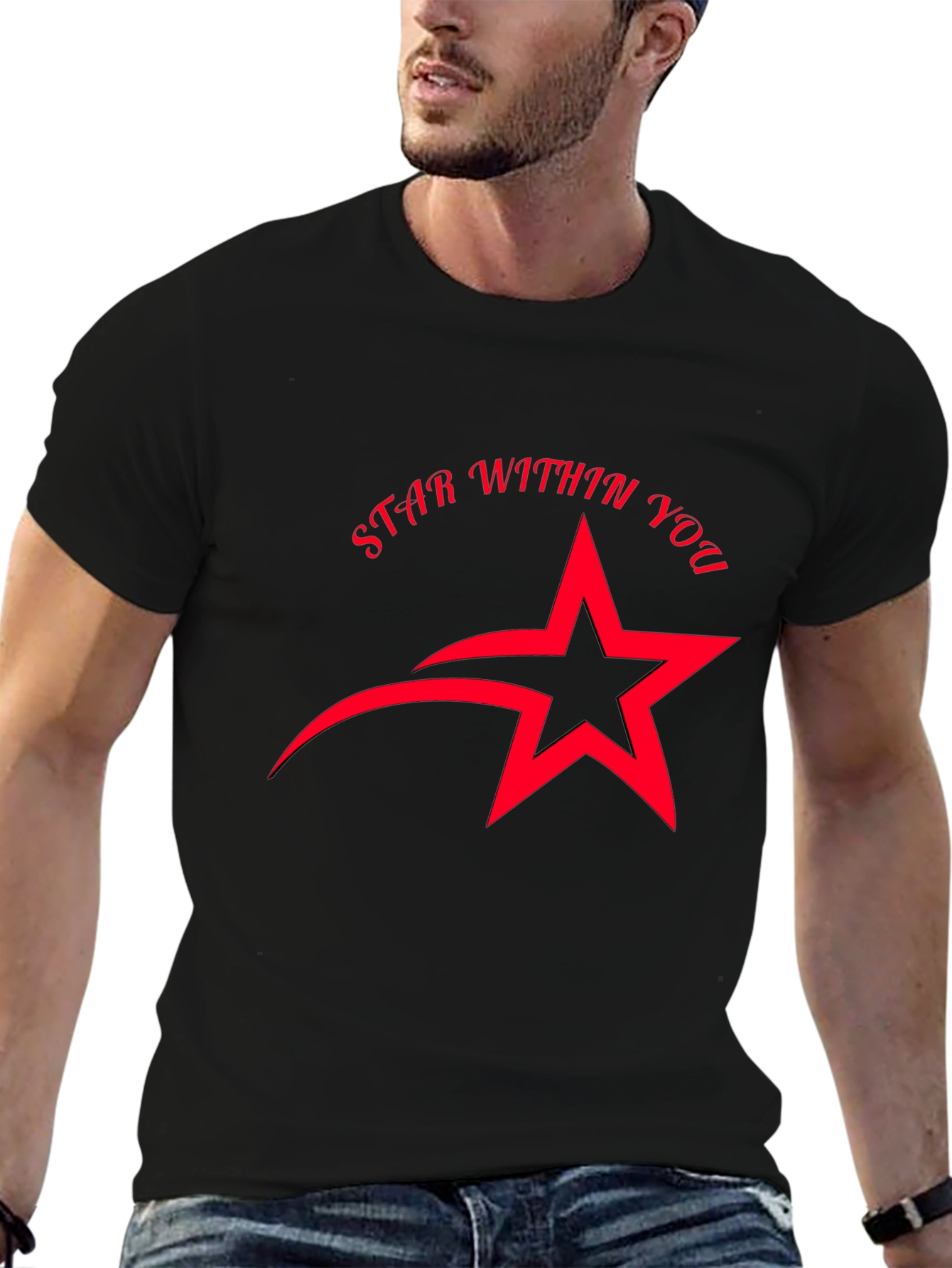 Black Star Within You Graphic Black T-Shirt view 6
