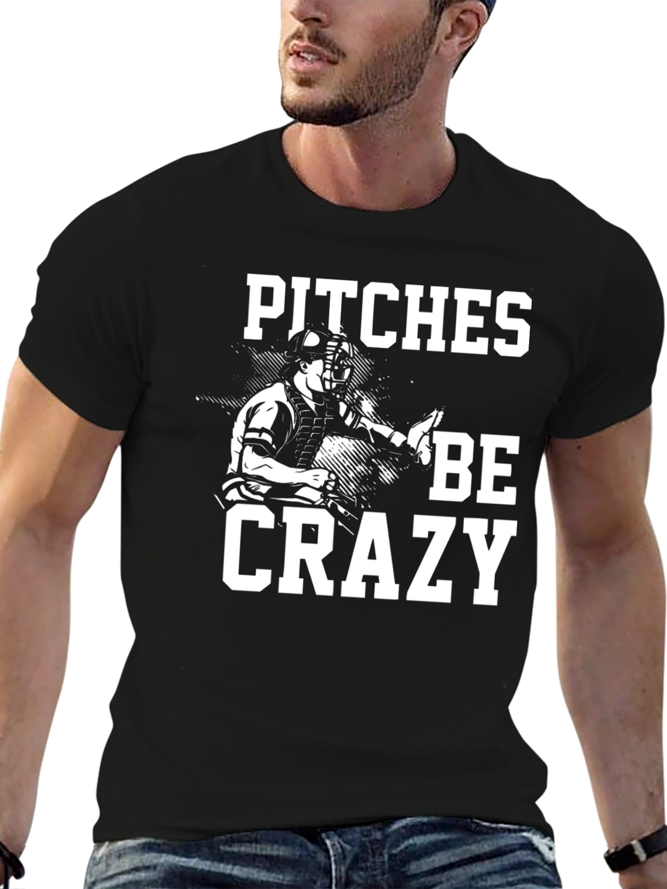 Black Pitches Be Crazy Graphic T-Shirt view 6