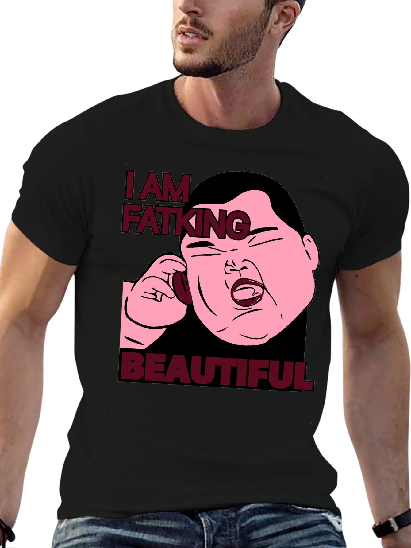 Black I Am Fatking Beautiful Graphic Tee view 6