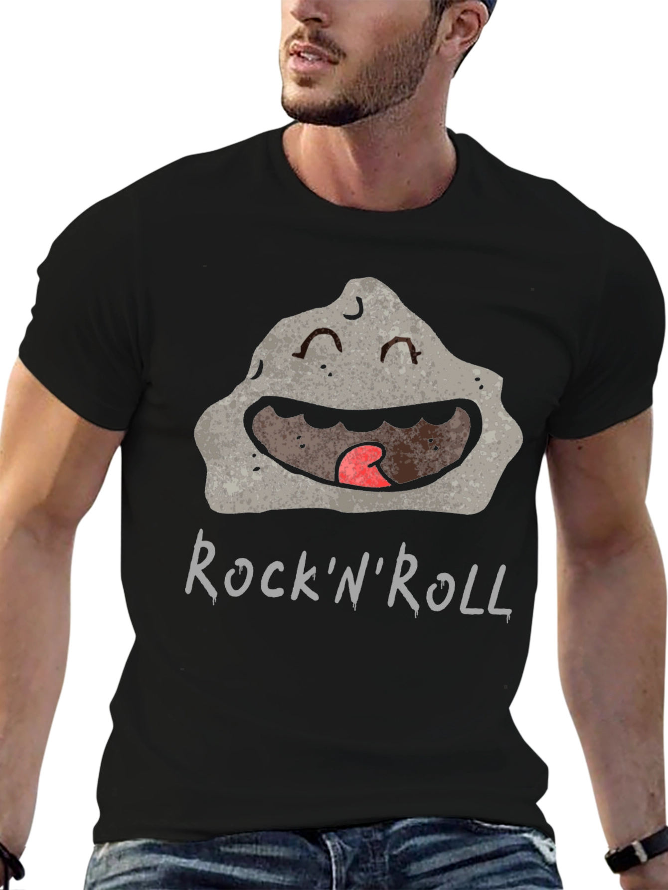 Black Rock'n'Roll Cartoon Rock Graphic Tee view 6