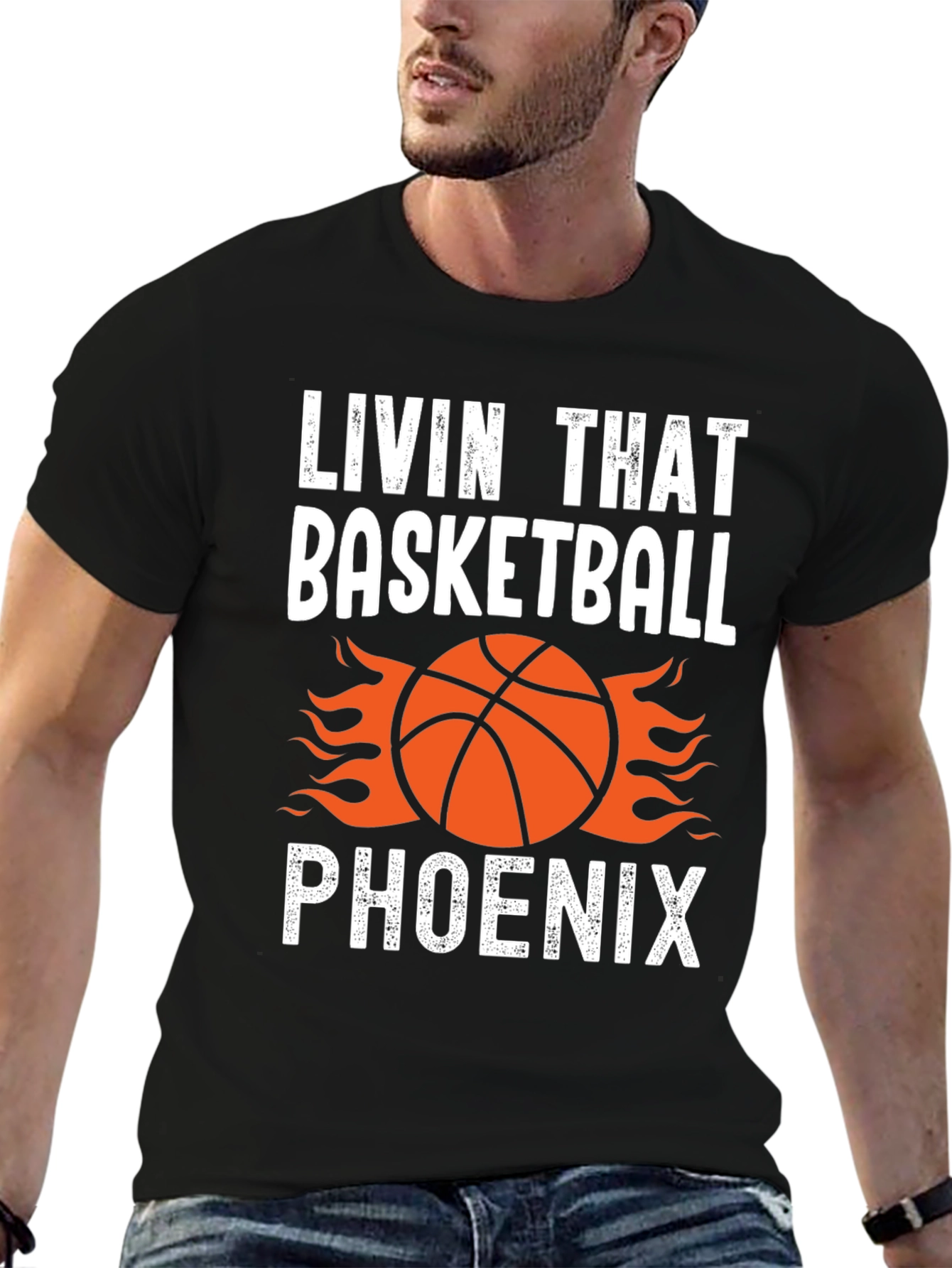 Black Livin' That Basketball Phoenix Graphic Tee view 6
