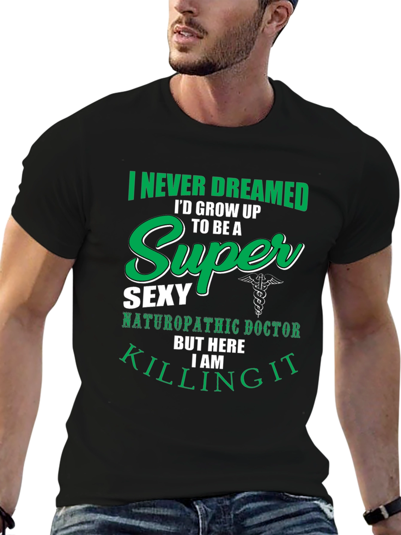 Black Super Sexy Naturopathic Doctor T-Shirt view 6