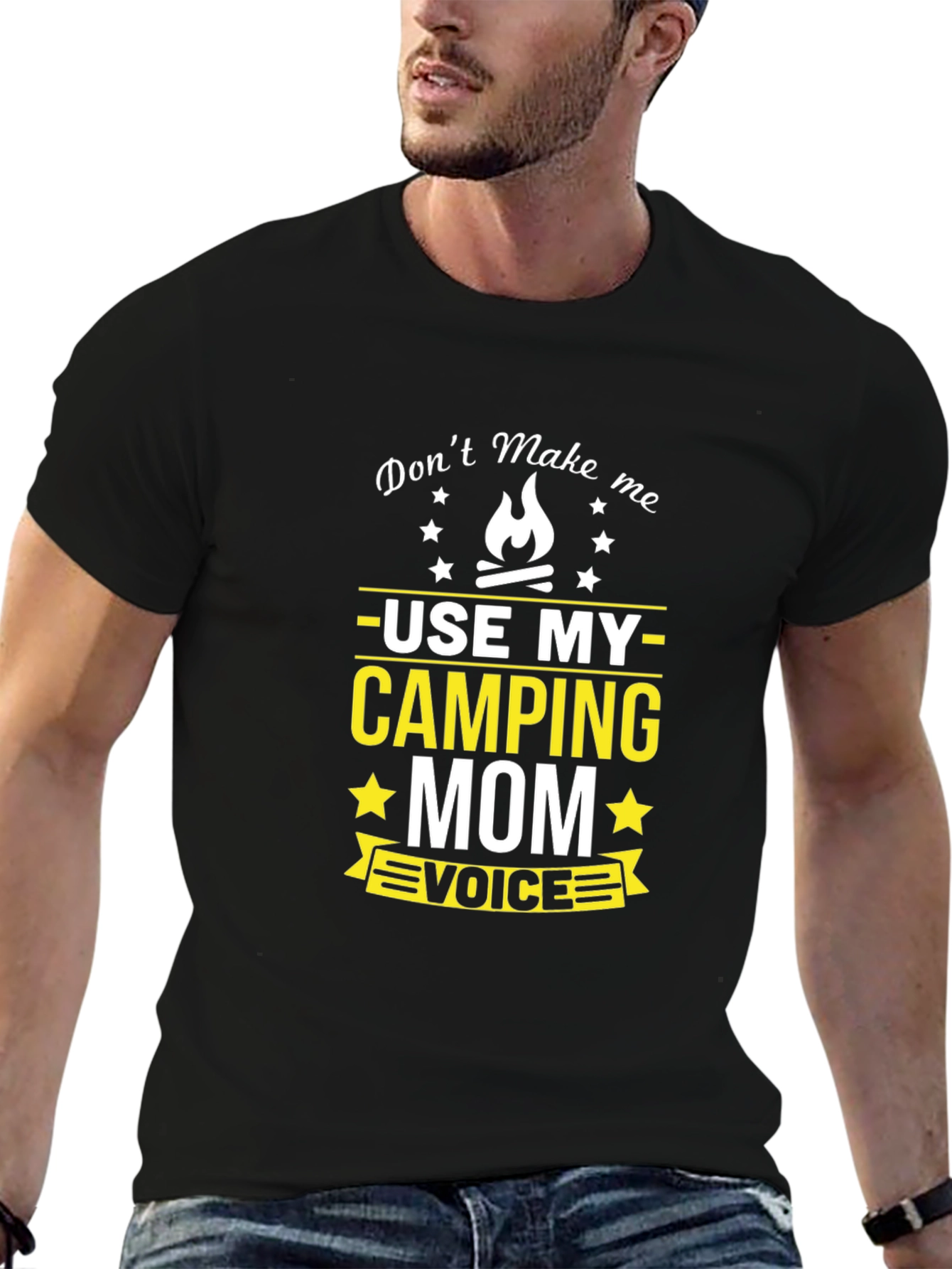 Black Camping Mom Voice Graphic T-Shirt view 6
