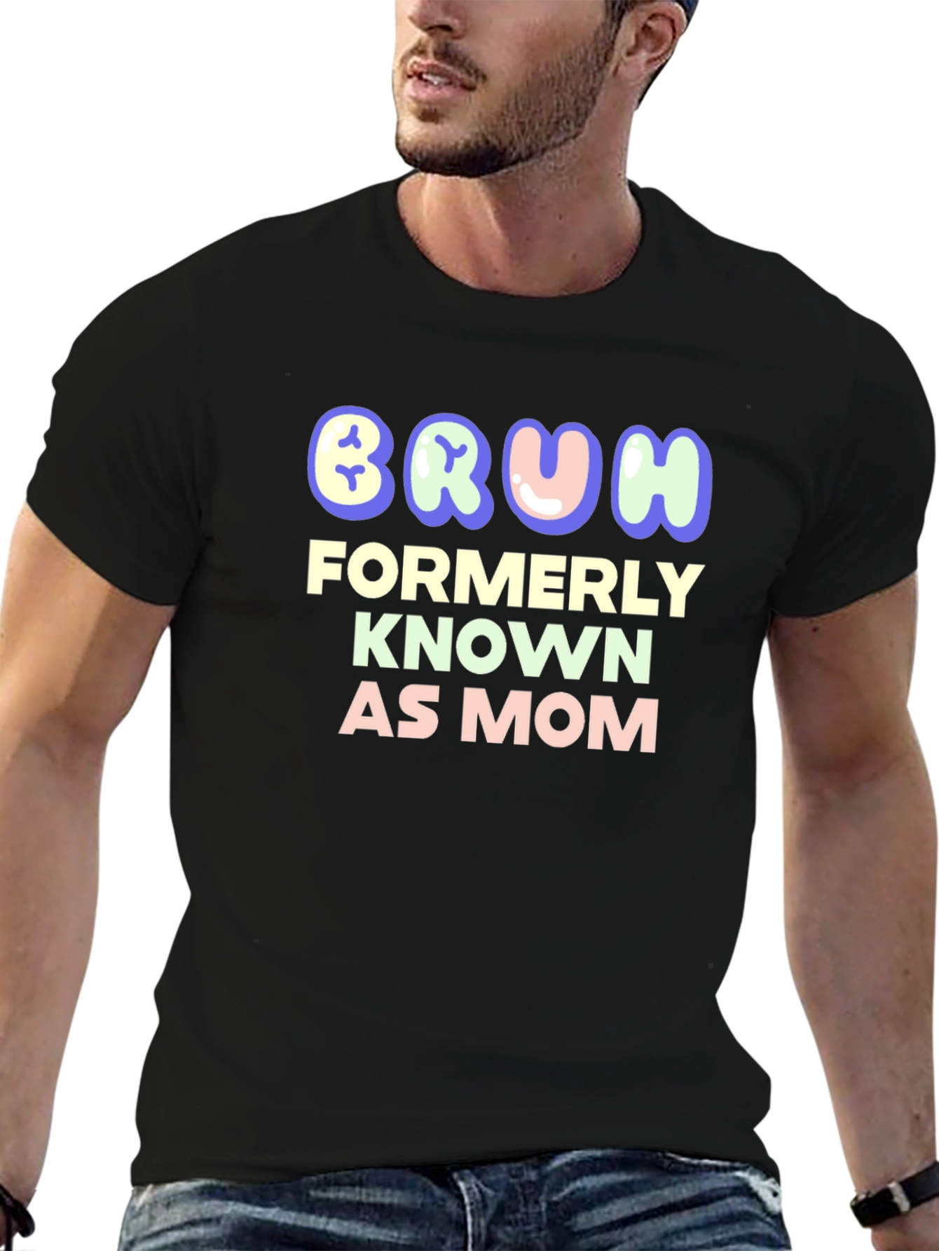 Black Bruh Formerly Known as Mom - Funny T-Shirt view 6