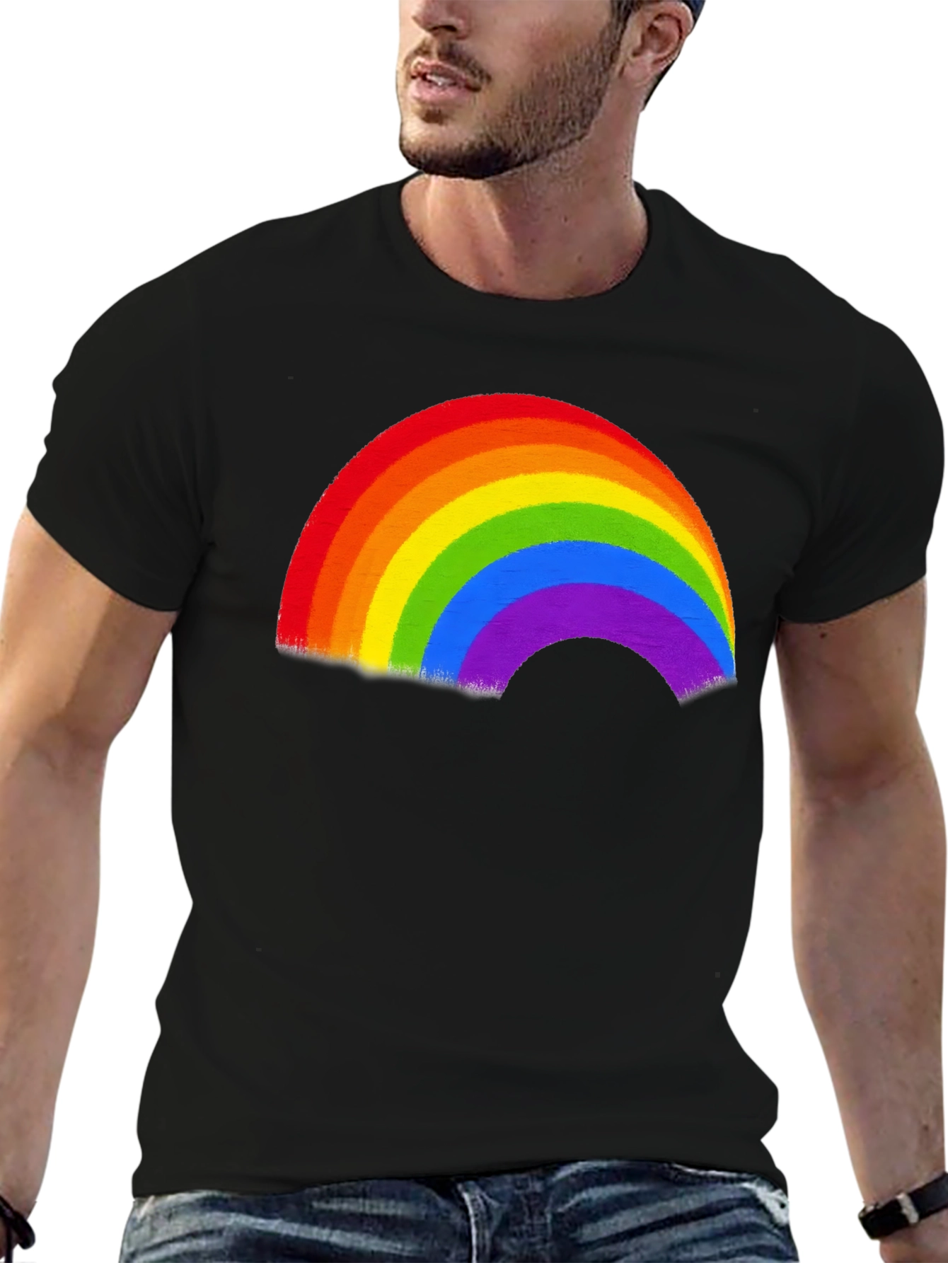 Black Rainbow Pride Graphic T-Shirt view 6