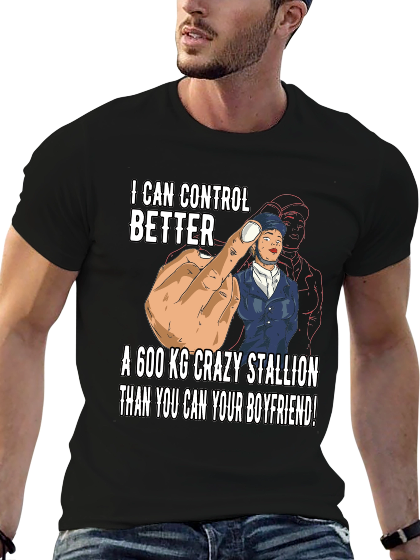 Black I Can Control Better Graphic T-Shirt view 6