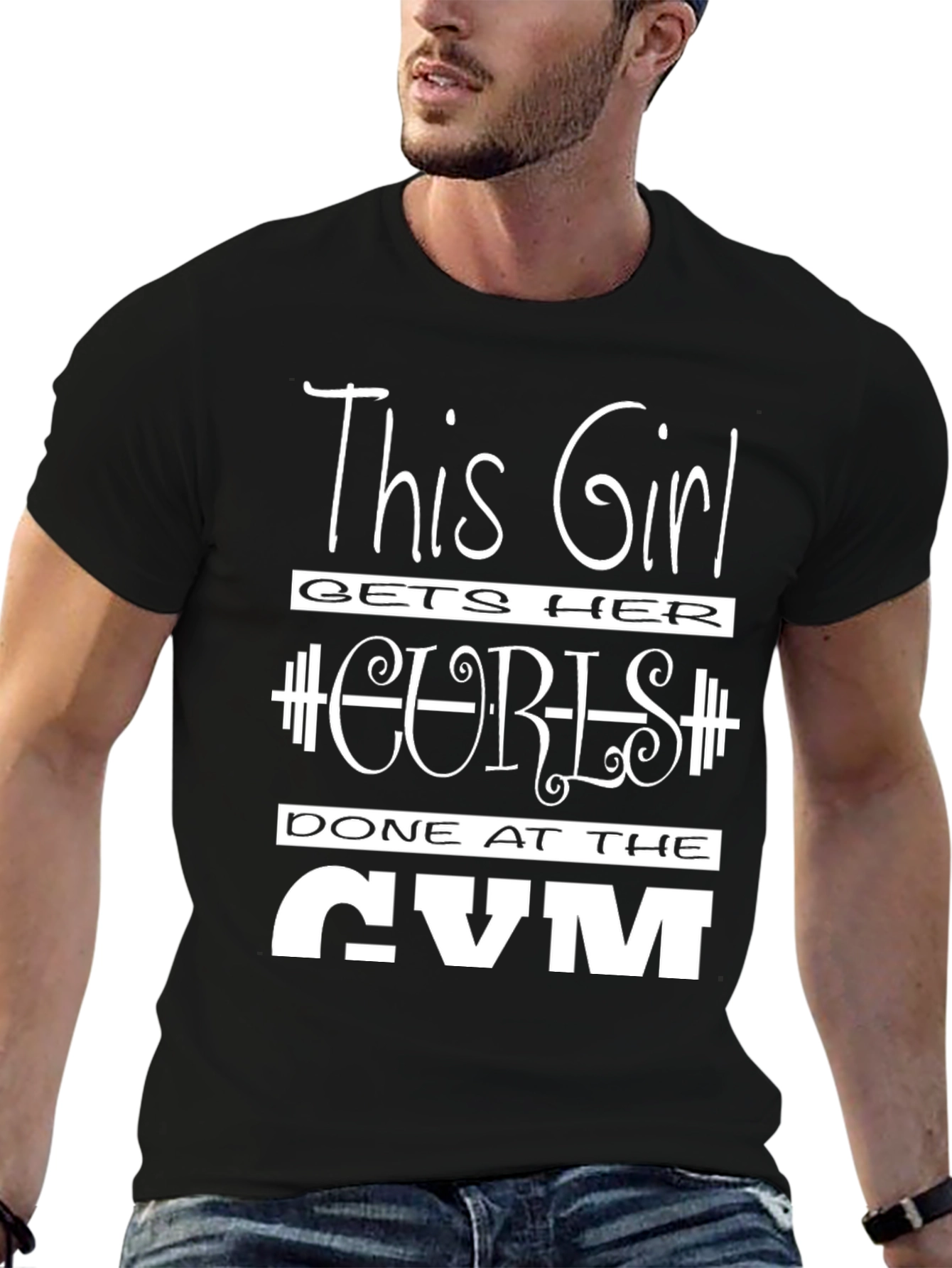 Black This Girl Gets Her Curls Done at The Gym T-Shirt view 6