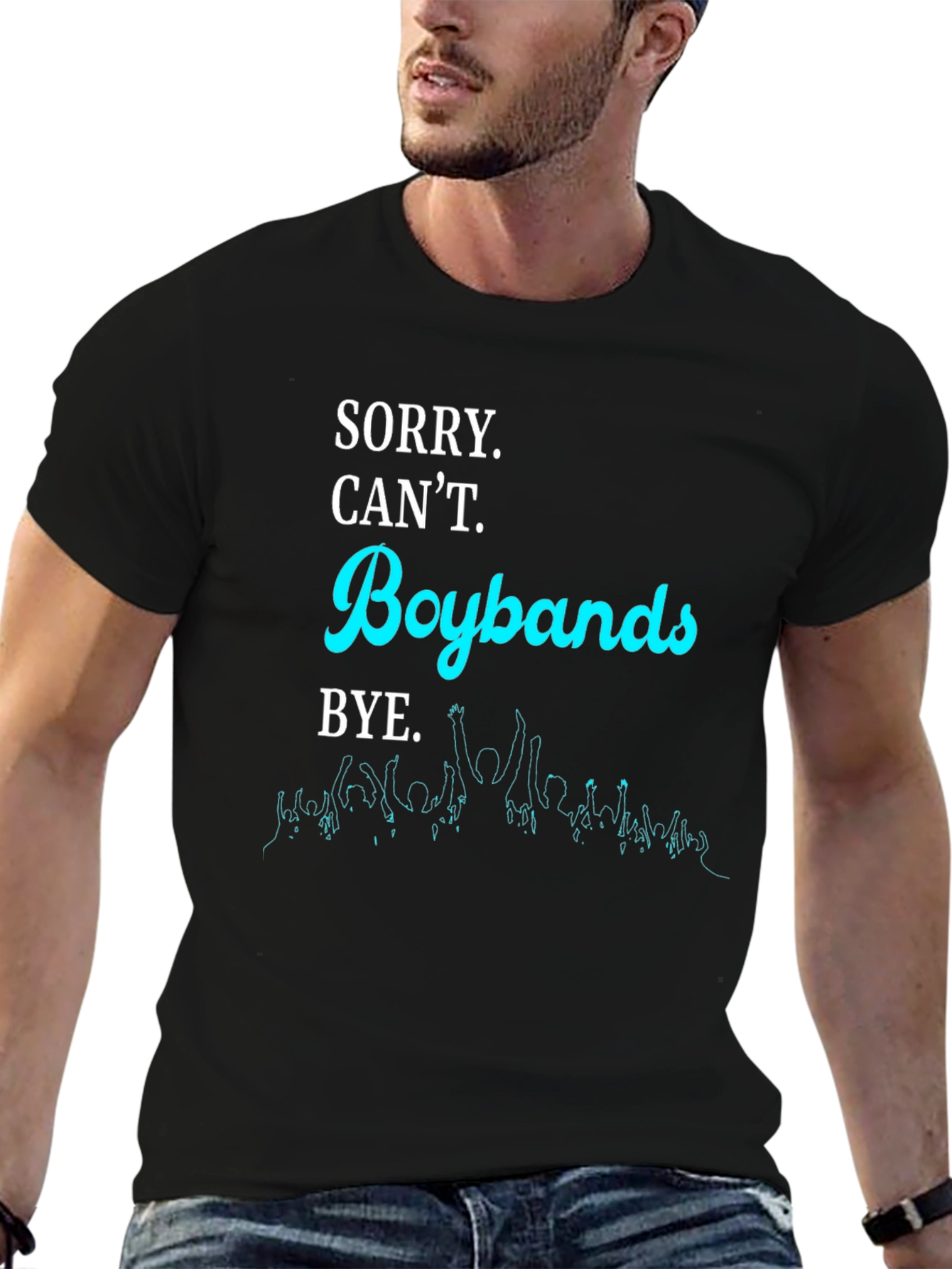 Black Boybands T-Shirt - Sorry Can't Bye Tee view 6