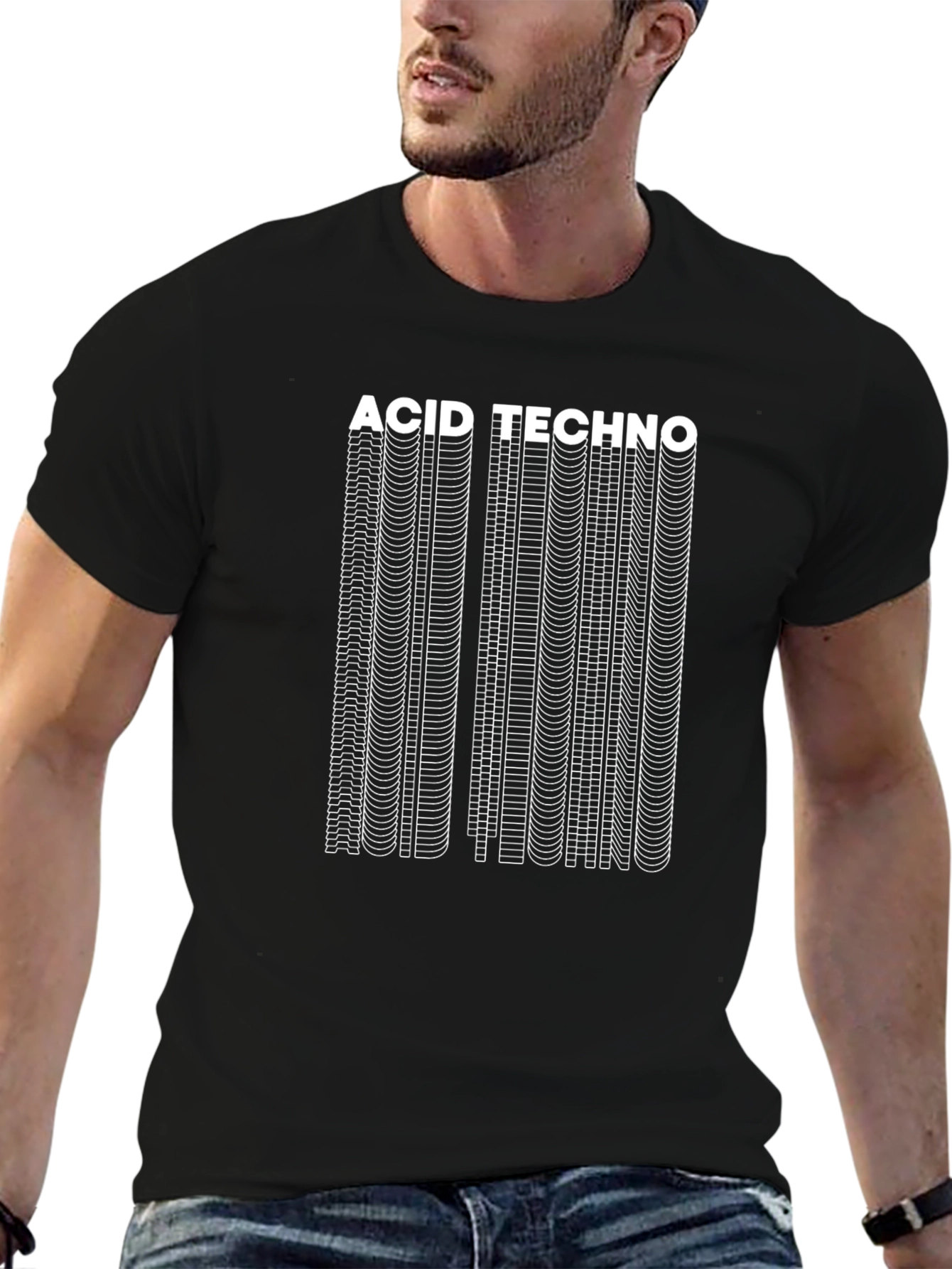 Black Acid Techno Graphic Tee - Black T-Shirt view 6