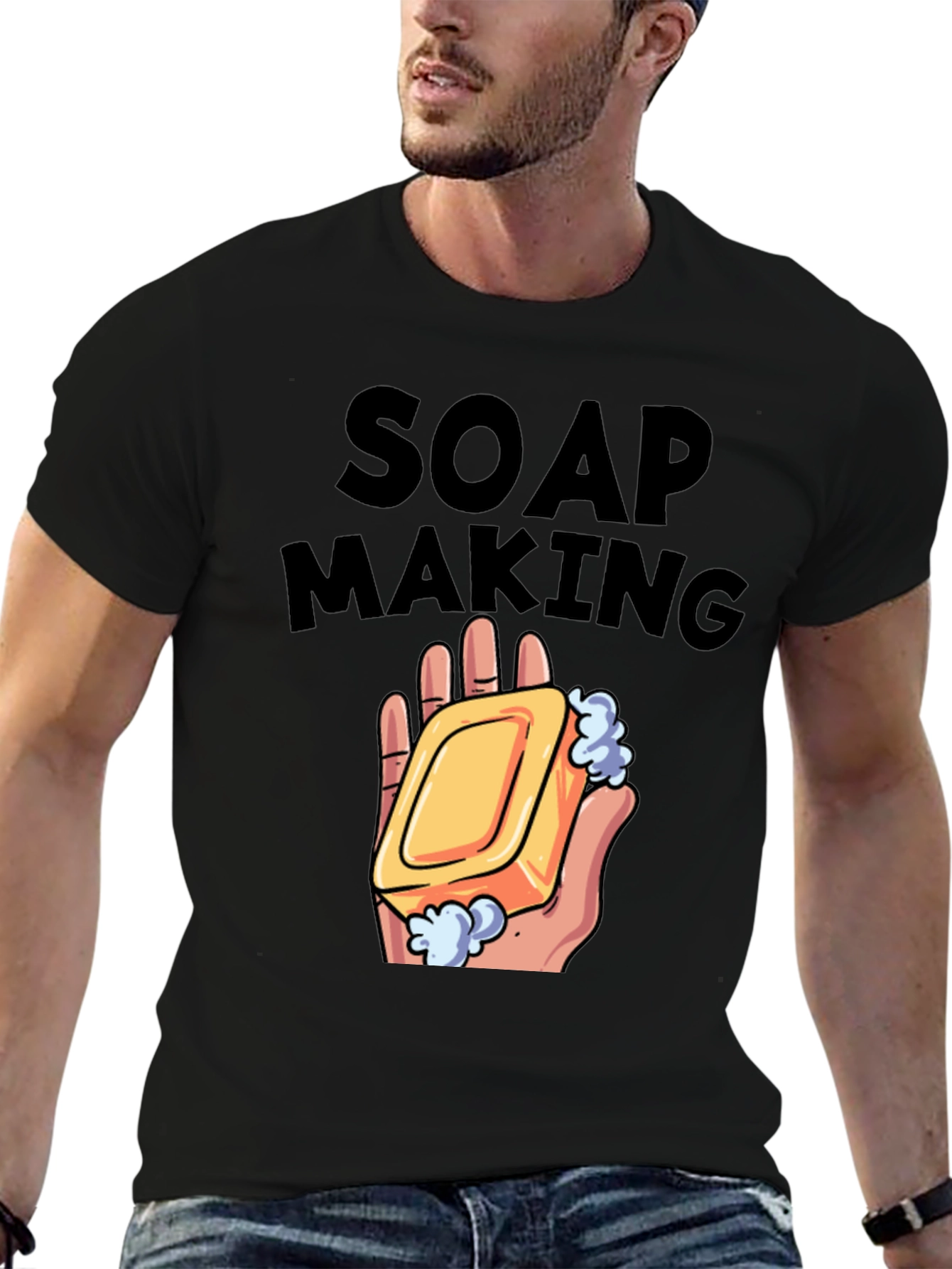 Black Soap Making Graphic T-Shirt view 6