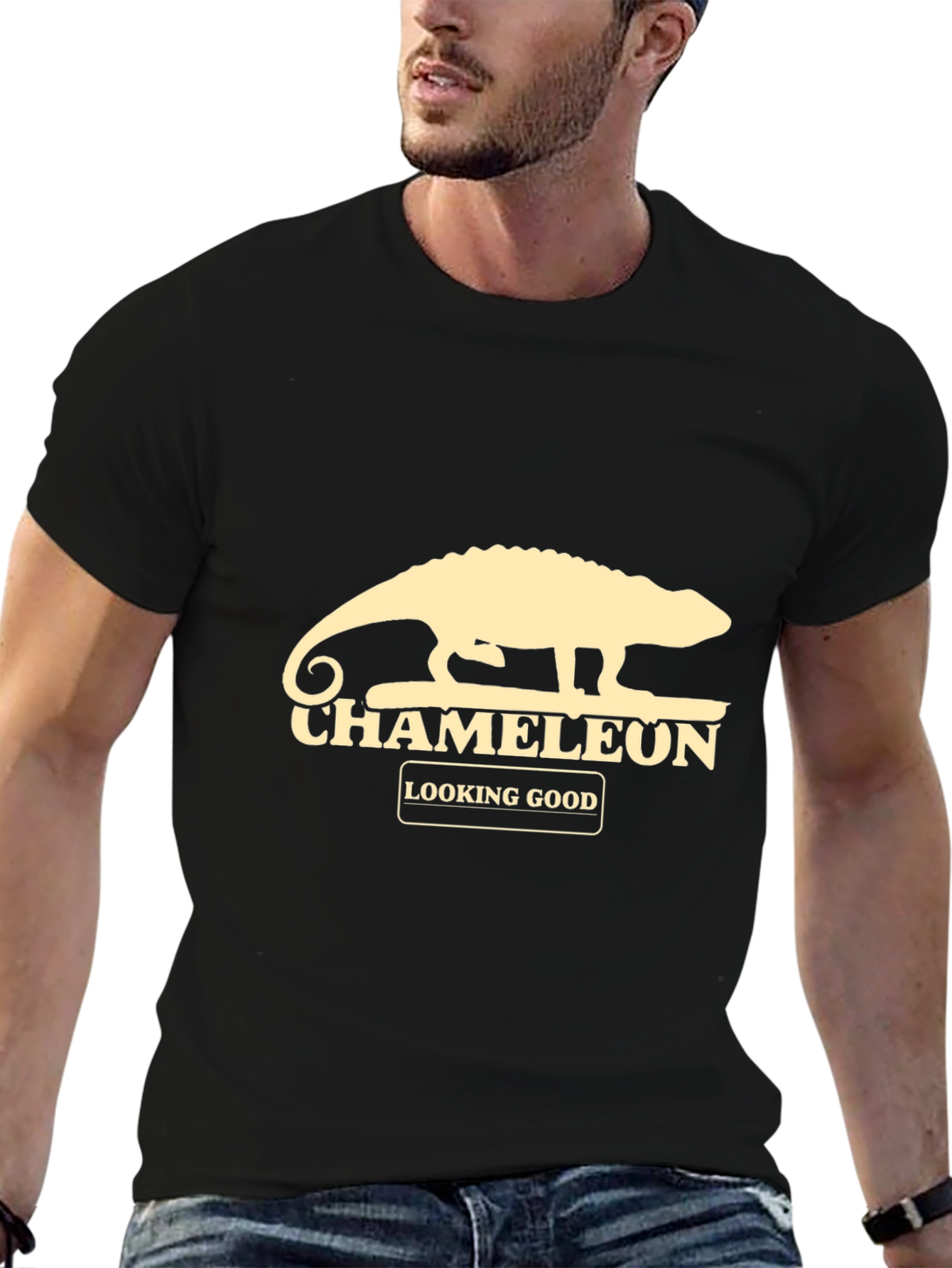 Black Chameleon Graphic T-Shirt - Looking Good view 6