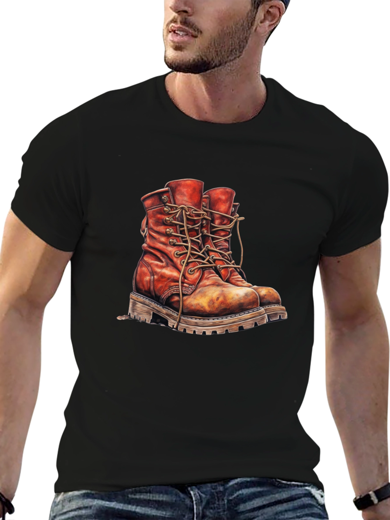 Vintage Work Boots Graphic T-Shirt - 6