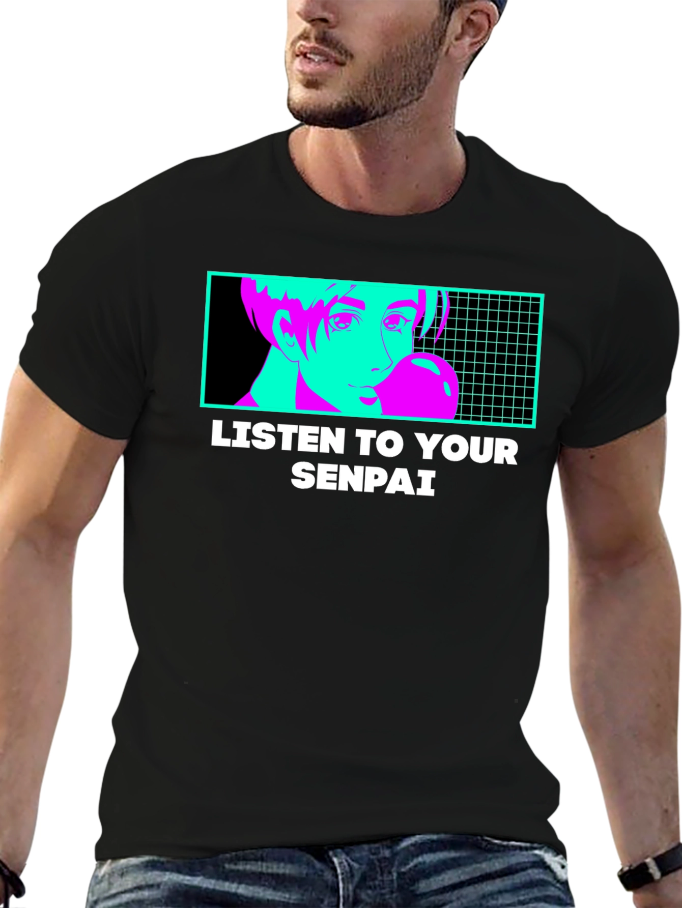 Listen To Your Senpai Anime Graphic T-Shirt - 6