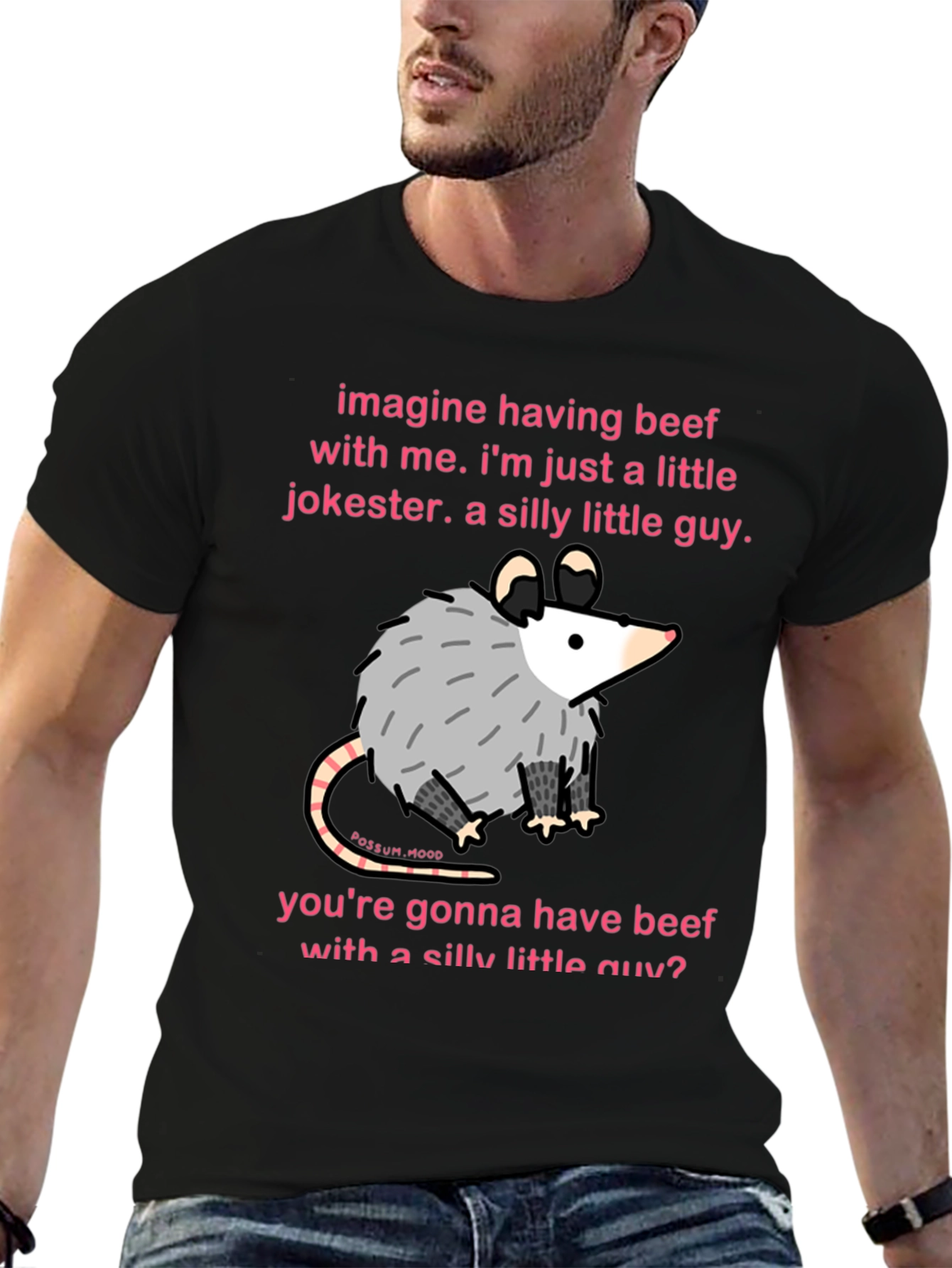 Black Silly Little Guy Possum Tee view 6
