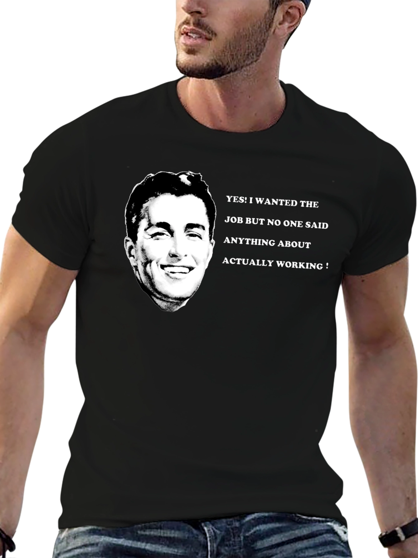 Black Funny Job T-Shirt - I Wanted The Job! view 6